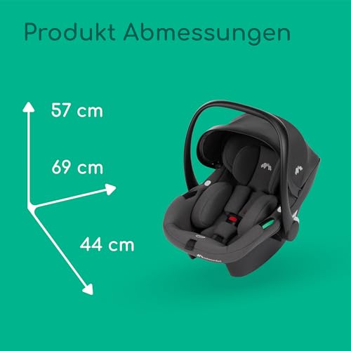 Bebeconfort Luvia Trio, Kinderwagen 3 in 1, 0–4 Jahre (0–22 kg), Baby Kinderwagen, Babyschale, Kinderwagenaufsatz, Smartes Faltsystem, Verstellbarer Schieber, Stoßdämpfung auf Rädern, Mineral Graphite