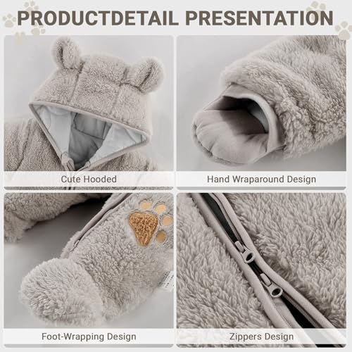 Baby Schneeanzüge Winter Overall mit Kapuze Fleece Strampler Mädchen Jungen Warm Outfits- Gr. 0-3 Monate (59 cm), Gelb