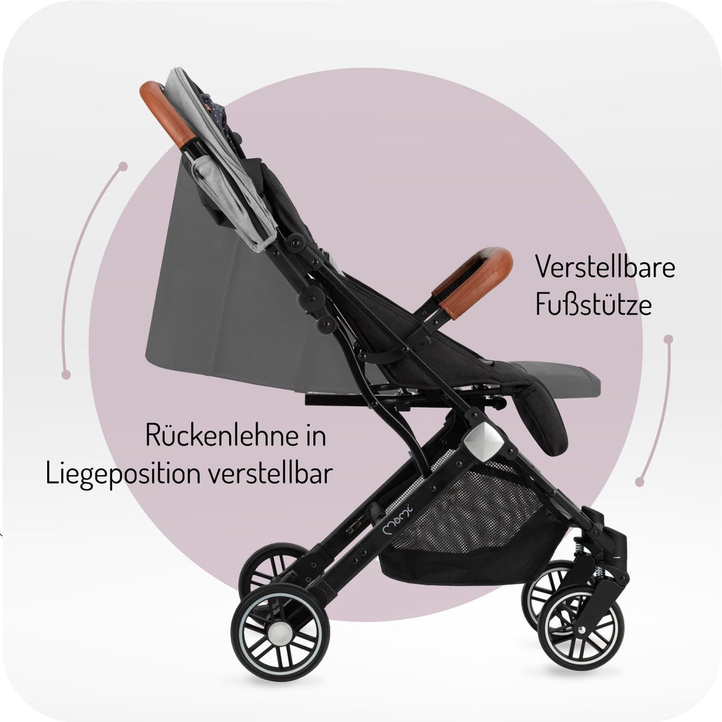 Kinderwagen MoMi ESTELLE ab 6 Monaten (bis 15 kg), klappbarer Kinderwagen mit 5-Punkt-SicherheitsgurtKinderwagen MoMi ESTELLE ab 6 Monaten (bis 15 kg), klappbarer Kinderwagen mit 5-Punkt-Sicherheitsgurt, Einkaufskorb mit Auflappfunktion , Teleskopzuggriff