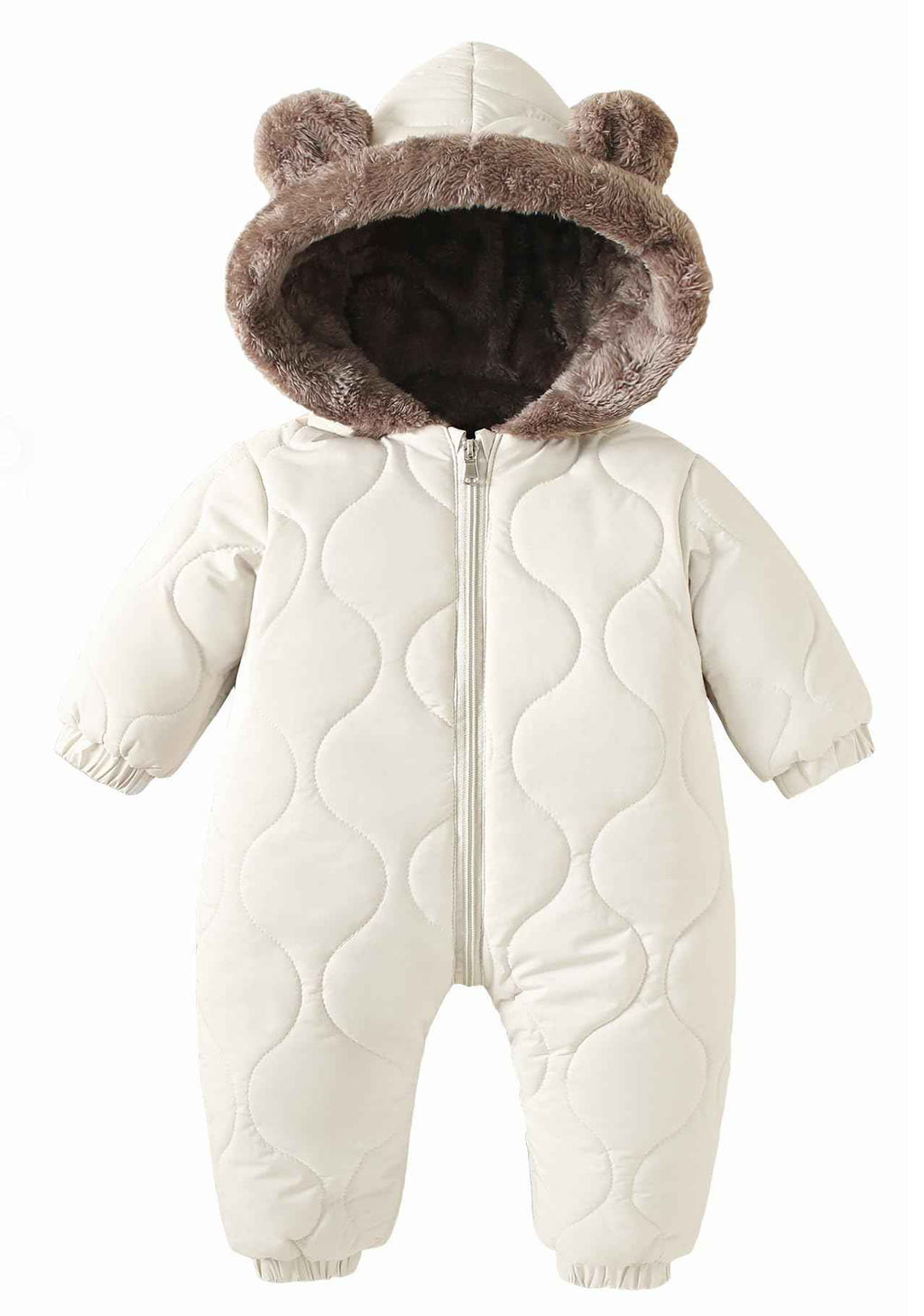 NEAWEALY Baby Winter Overall Mädchen Jungen Schneeanzüge Neugeborene Fleece Gefüttert Strampler Warmer Jumpsuit mit Kapuze