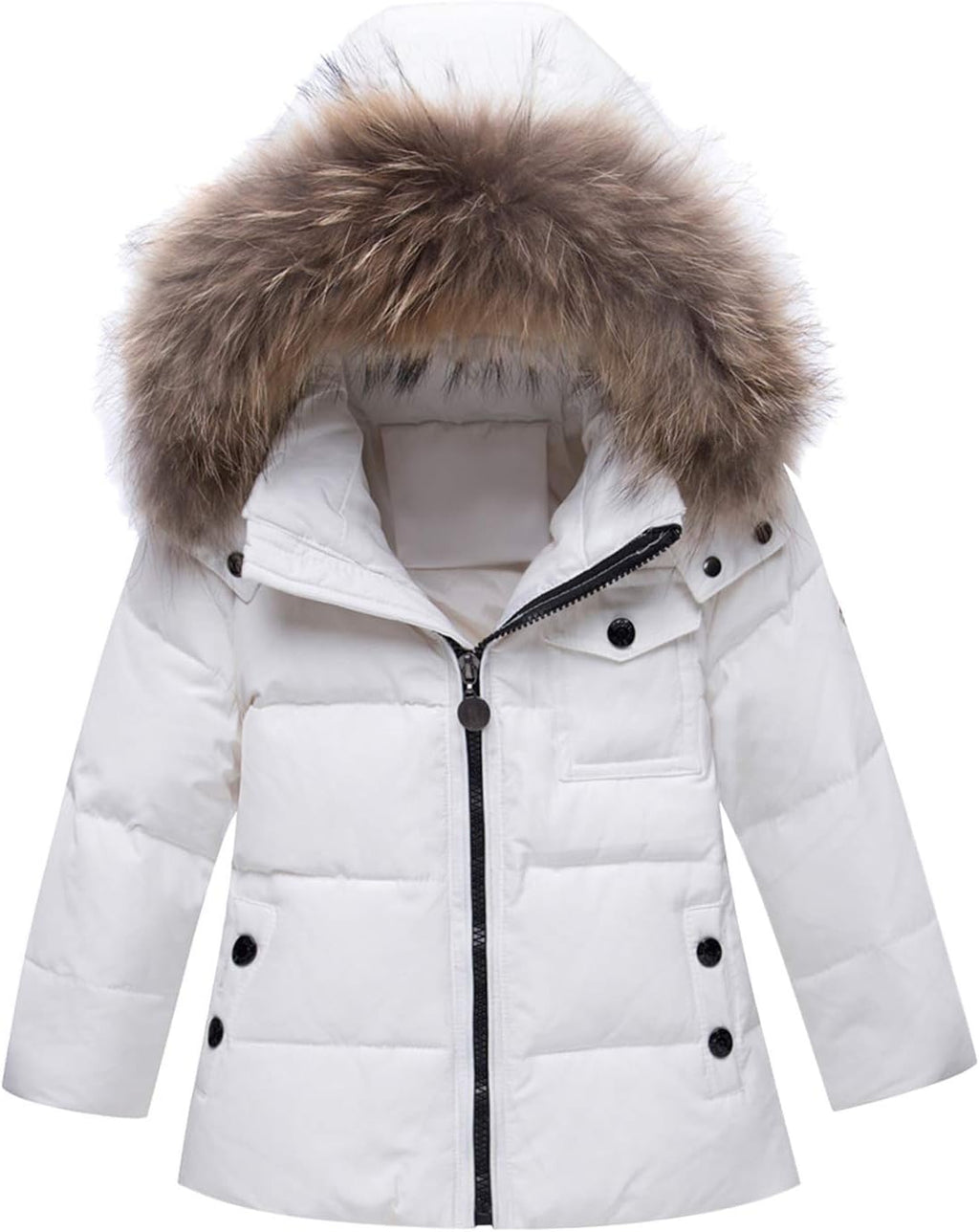 amropi Skianzug Mädchen Kinder Schneeanzug Daunenjacke mit Kaputze + Skihose 2tlg Bekleidungsset Winteranzug für 1-5 Jahre