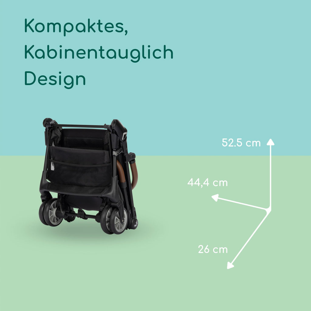 Bebeconfort Zephir, kompakter Baby Kinderwagen, 0–4 Jahre (bis zu 22 kg), leichter Reise Buggy (4,5 kg), in Kabinengröße, flacher und verstellbarer Sitz, Aufbewahrungskorb, Mineral Green