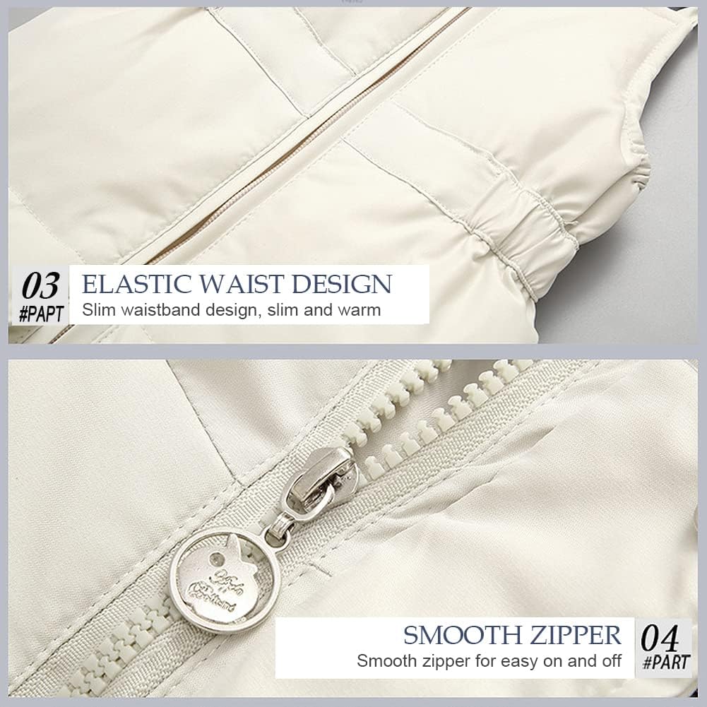 LSHDCER Baby Kleinkind Schneeanzug Jungen Mädchen Winteranzug Skianzug Daunenjacke mit Fellkapuze & Daunenhose Bekleidungsset 2tlg Outfit