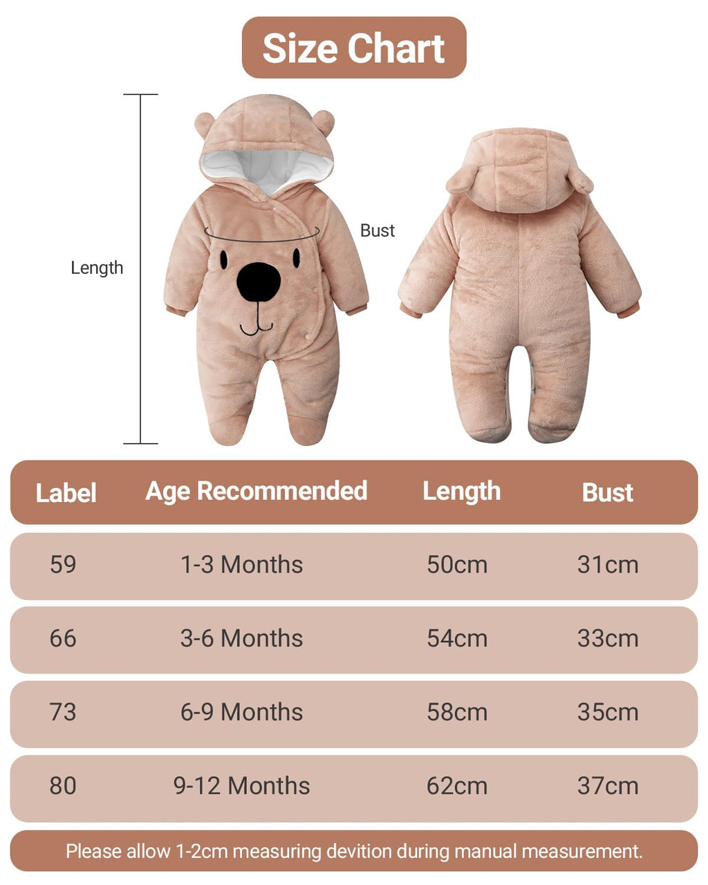 Baby Overall Winter Mit Kapuze Schneeanzug Flanell Strampler Spieler Spielanzug Mit Füße Karikatur Jumpsuit Kleidung 0-3 Monate