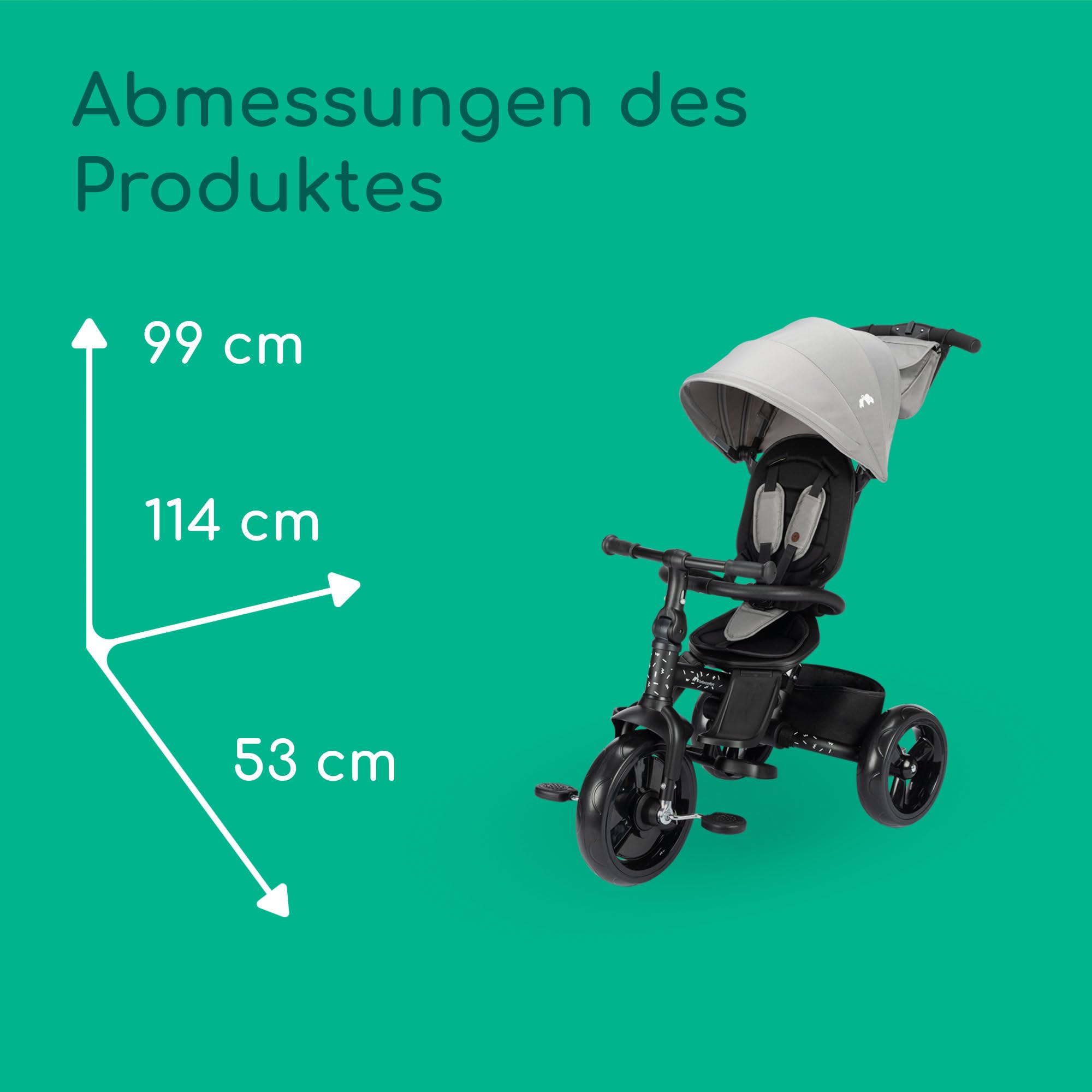 Bebeconfort Zephir, kompakter Baby Kinderwagen, 0–4 Jahre (bis zu 22 kg), leichter Reise Buggy (4,5 kg), in Kabinengröße, flacher und verstellbarer Sitz, Aufbewahrungskorb, Mineral Green
