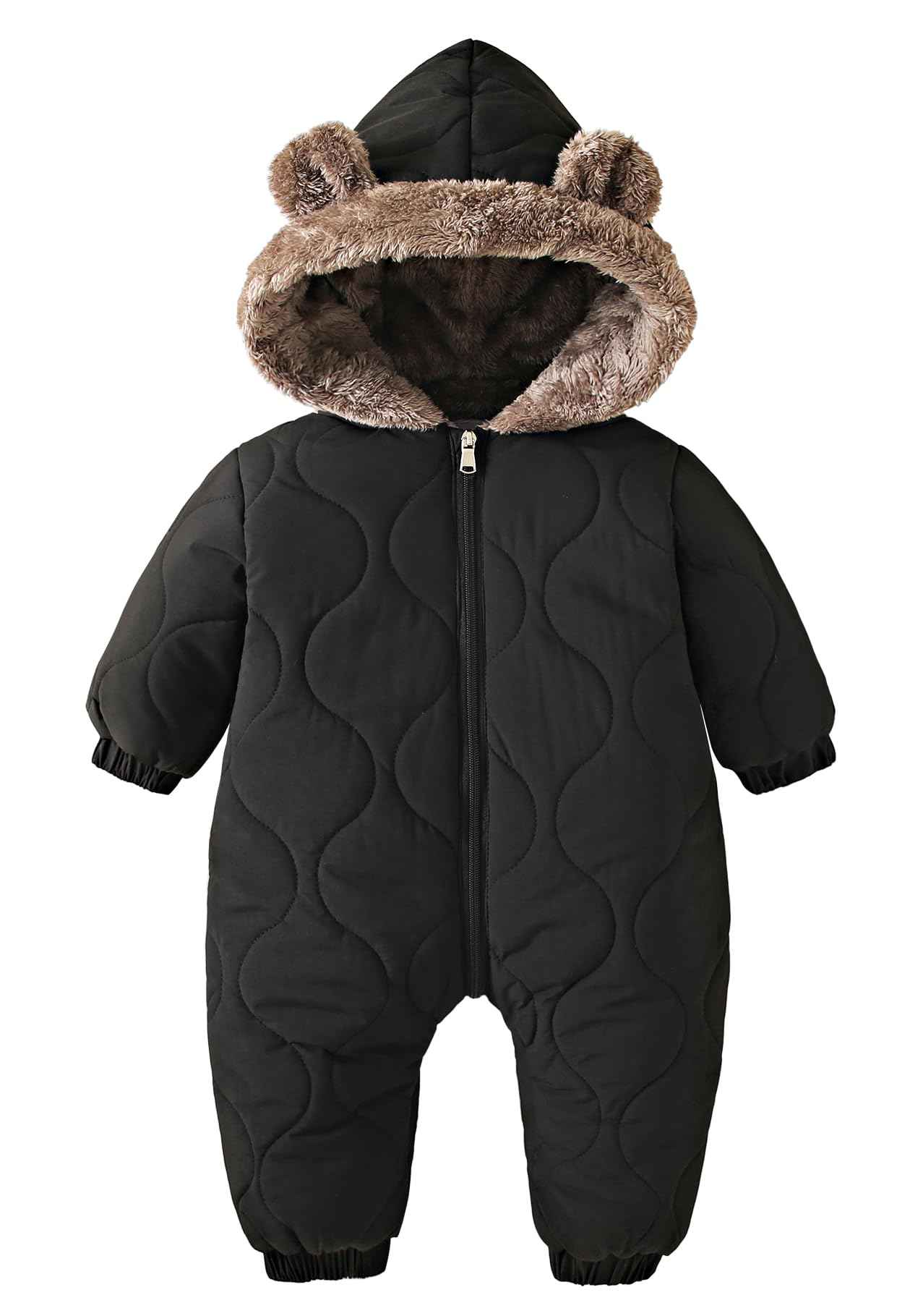 NEAWEALY Baby Winter Overall Mädchen Jungen Schneeanzüge Neugeborene Fleece Gefüttert Strampler Warmer Jumpsuit mit Kapuze