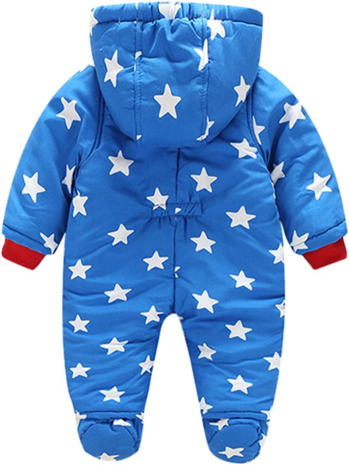 Baby Winter Overall Mit Kapuze Schneeanzüge mit Handschuhen und Füßlinge Mädchen Jungen Warm Kleidungsset