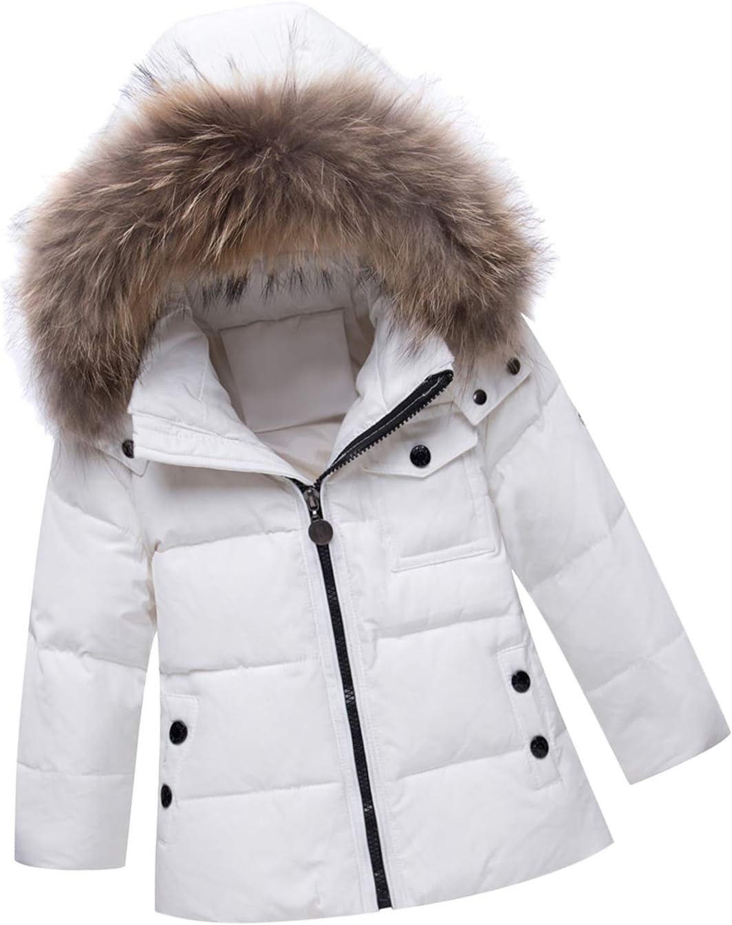 amropi Skianzug Mädchen Kinder Schneeanzug Daunenjacke mit Kaputze + Skihose 2tlg Bekleidungsset Winteranzug für 1-5 Jahre