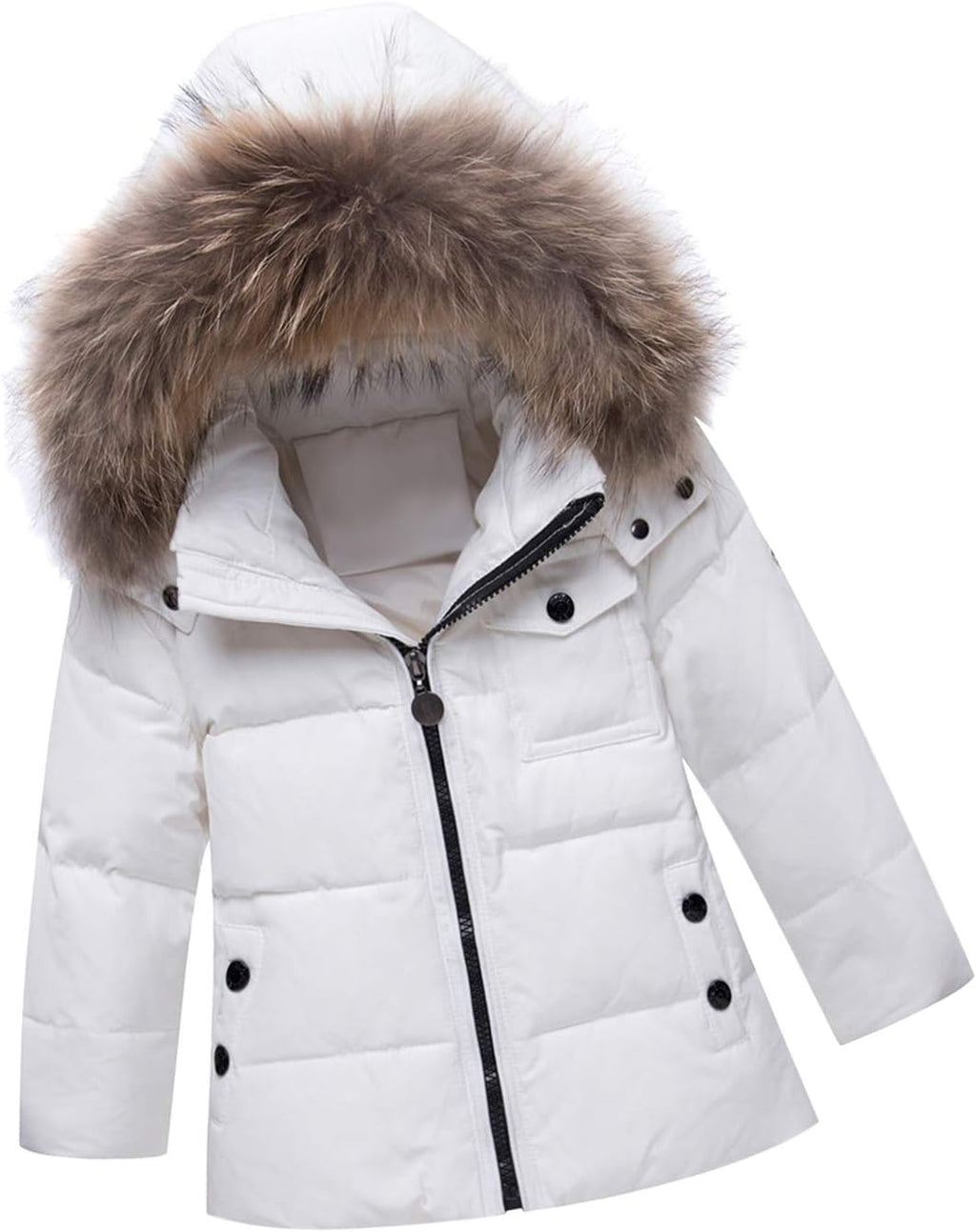 amropi Skianzug Mädchen Kinder Schneeanzug Daunenjacke mit Kaputze + Skihose 2tlg Bekleidungsset Winteranzug für 1-5 Jahre
