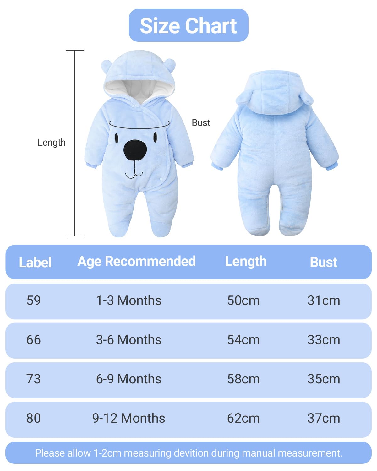 Baby Overall Winter Mit Kapuze Schneeanzug Flanell Strampler Spieler Spielanzug Mit Füße Karikatur Jumpsuit Kleidung 0-3 Monate