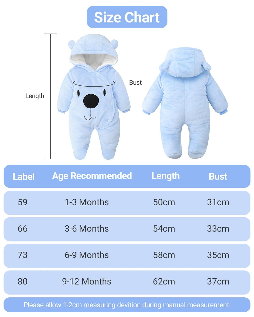 Baby Overall Winter Mit Kapuze Schneeanzug Flanell Strampler Spieler Spielanzug Mit Füße Karikatur Jumpsuit Kleidung 0-3 Monate