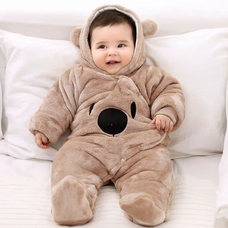 Baby Overall Winter Mit Kapuze Schneeanzug Flanell Strampler Spieler Spielanzug Mit Füße Karikatur Jumpsuit Kleidung 0-3 Monate