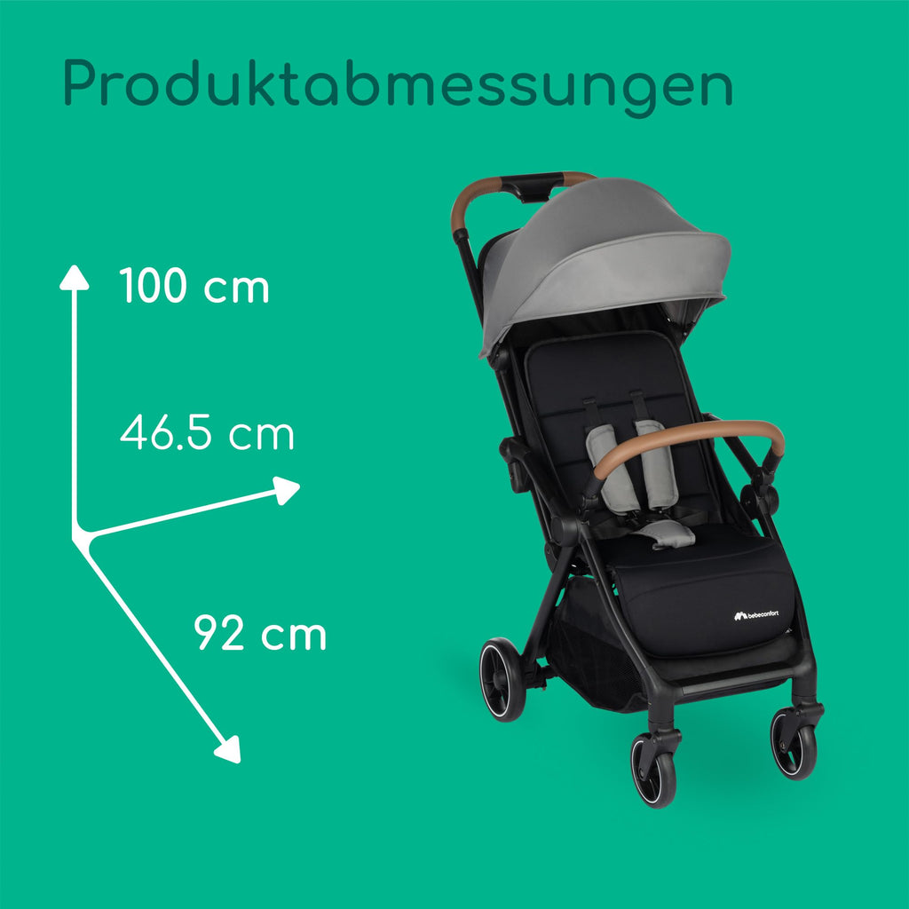 Bebeconfort Zephir, kompakter Baby Kinderwagen, 0–4 Jahre (bis zu 22 kg), leichter Reise Buggy (4,5 kg), in Kabinengröße, flacher und verstellbarer Sitz, Aufbewahrungskorb, Mineral Green