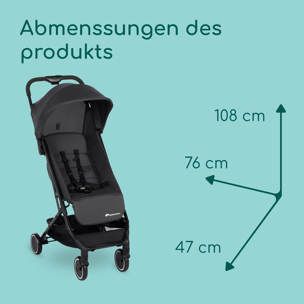 Bebeconfort Rainbow, Kinderwagen, Kompakt und Wendig, 6 Monaten bis 4 Jahre, bis zu 22 kg, Mineral Graphite