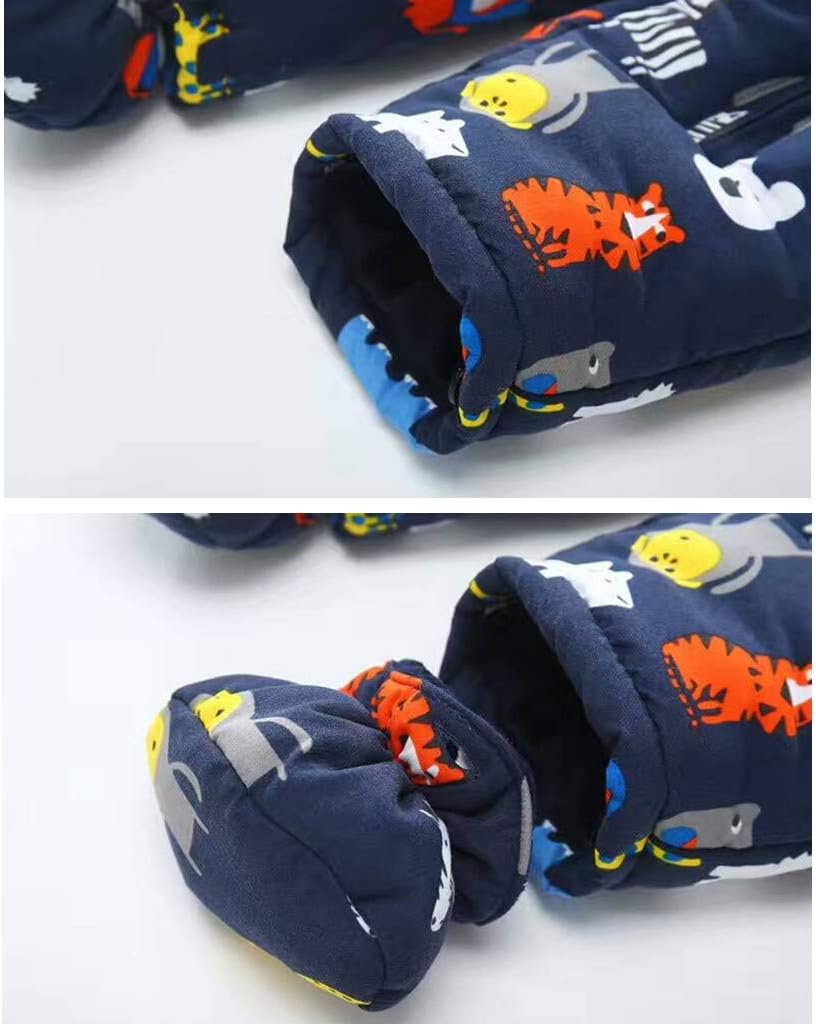 Baby Winter Overall Mit Kapuze Schneeanzüge mit Handschuhen und Füßlinge Mädchen Jungen Warm Kleidungsset