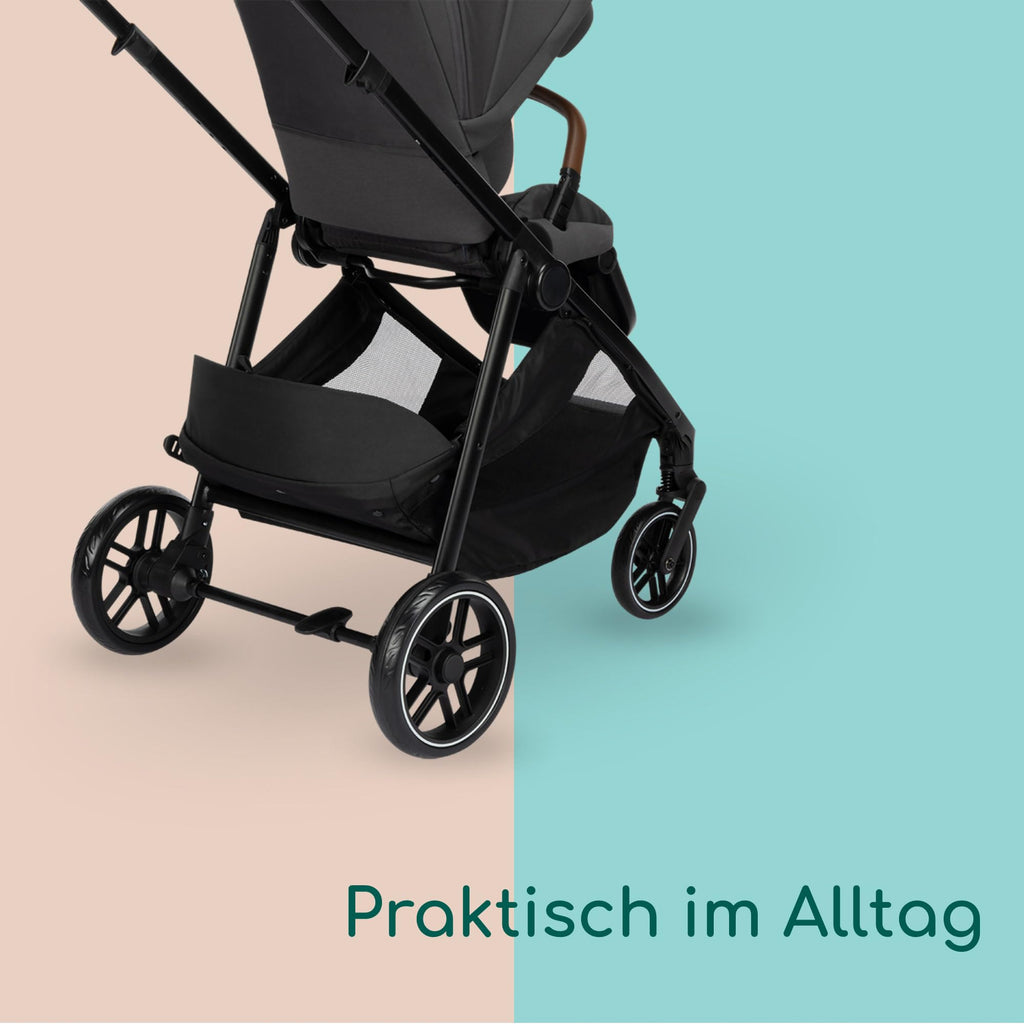 Bebeconfort Luvia Trio, Kinderwagen 3 in 1, 0–4 Jahre (0–22 kg), Baby Kinderwagen, Babyschale, Kinderwagenaufsatz, Smartes Faltsystem, Verstellbarer Schieber, Stoßdämpfung auf Rädern, Mineral Graphite