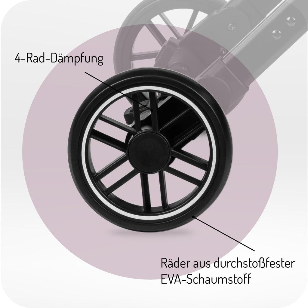 Kinderwagen MoMi ESTELLE ab 6 Monaten (bis 15 kg), klappbarer Kinderwagen mit 5-Punkt-SicherheitsgurtKinderwagen MoMi ESTELLE ab 6 Monaten (bis 15 kg), klappbarer Kinderwagen mit 5-Punkt-Sicherheitsgurt, Einkaufskorb mit Auflappfunktion , Teleskopzuggriff