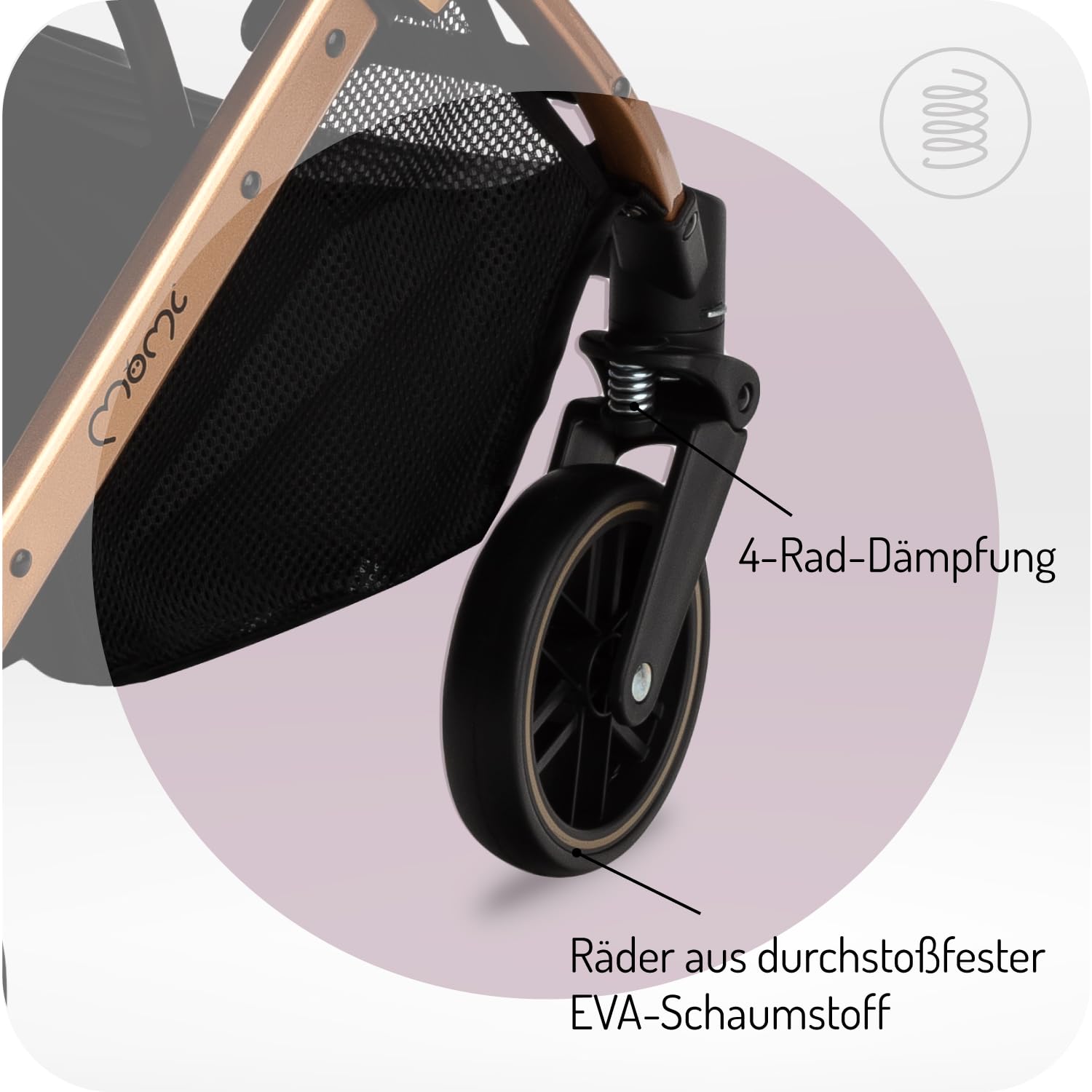 Kinderwagen MoMi ESTELLE ab 6 Monaten (bis 15 kg), klappbarer Kinderwagen mit 5-Punkt-SicherheitsgurtKinderwagen MoMi ESTELLE ab 6 Monaten (bis 15 kg), klappbarer Kinderwagen mit 5-Punkt-Sicherheitsgurt, Einkaufskorb mit Auflappfunktion , Teleskopzuggriff