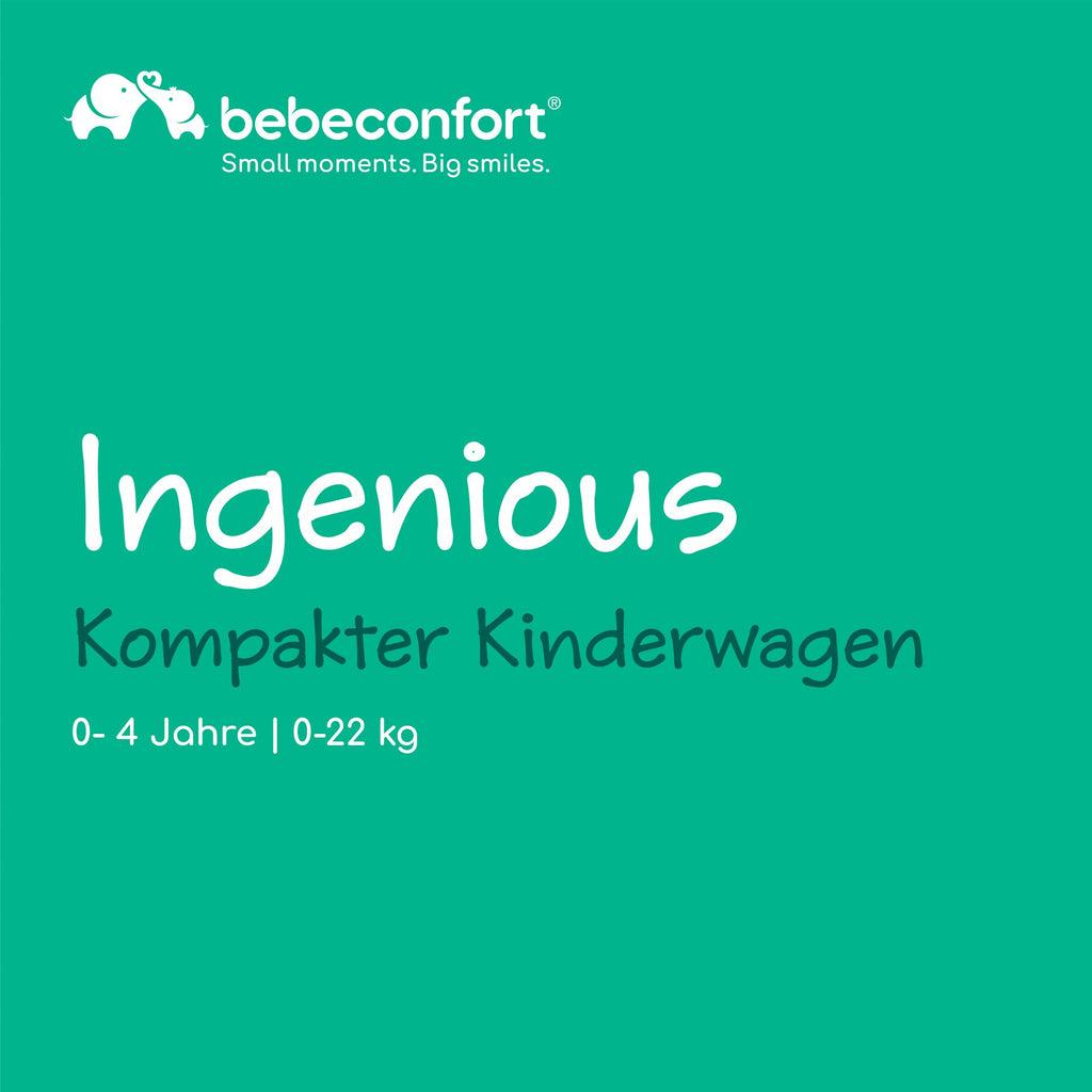 Bebeconfort Zephir, kompakter Baby Kinderwagen, 0–4 Jahre (bis zu 22 kg), leichter Reise Buggy (4,5 kg), in Kabinengröße, flacher und verstellbarer Sitz, Aufbewahrungskorb, Mineral Green