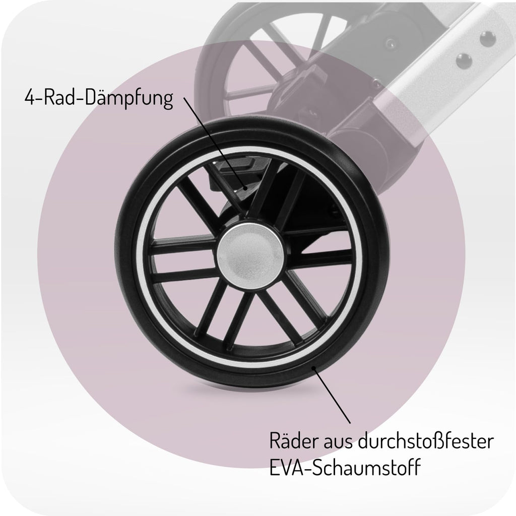 Kinderwagen MoMi ESTELLE ab 6 Monaten (bis 15 kg), klappbarer Kinderwagen mit 5-Punkt-SicherheitsgurtKinderwagen MoMi ESTELLE ab 6 Monaten (bis 15 kg), klappbarer Kinderwagen mit 5-Punkt-Sicherheitsgurt, Einkaufskorb mit Auflappfunktion , Teleskopzuggriff