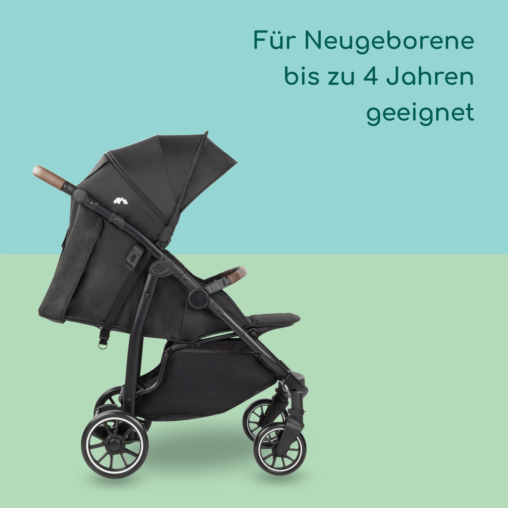 Bebeconfort Zephir, kompakter Baby Kinderwagen, 0–4 Jahre (bis zu 22 kg), leichter Reise Buggy (4,5 kg), in Kabinengröße, flacher und verstellbarer Sitz, Aufbewahrungskorb, Mineral Green