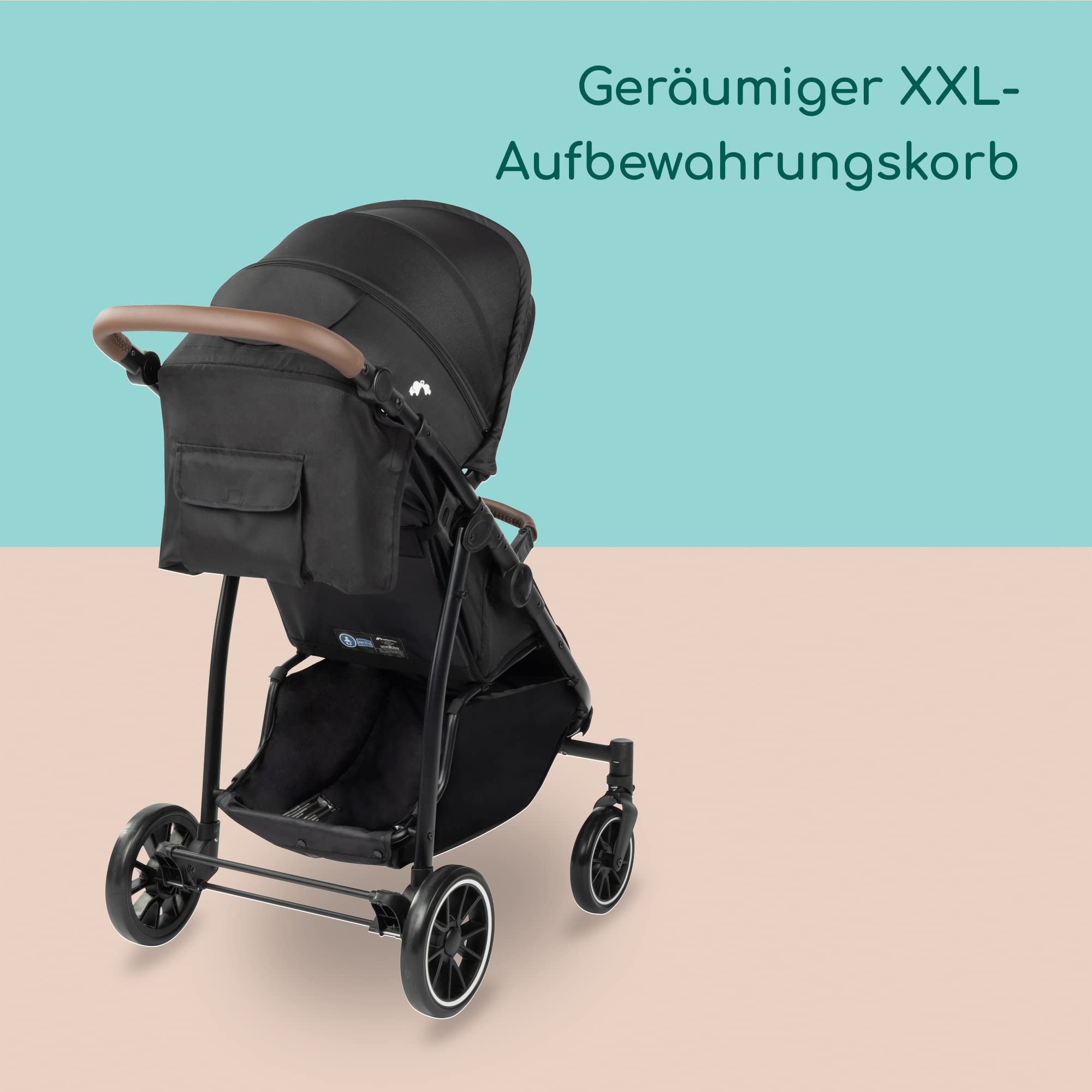 Bebeconfort Zephir, kompakter Baby Kinderwagen, 0–4 Jahre (bis zu 22 kg), leichter Reise Buggy (4,5 kg), in Kabinengröße, flacher und verstellbarer Sitz, Aufbewahrungskorb, Mineral Green