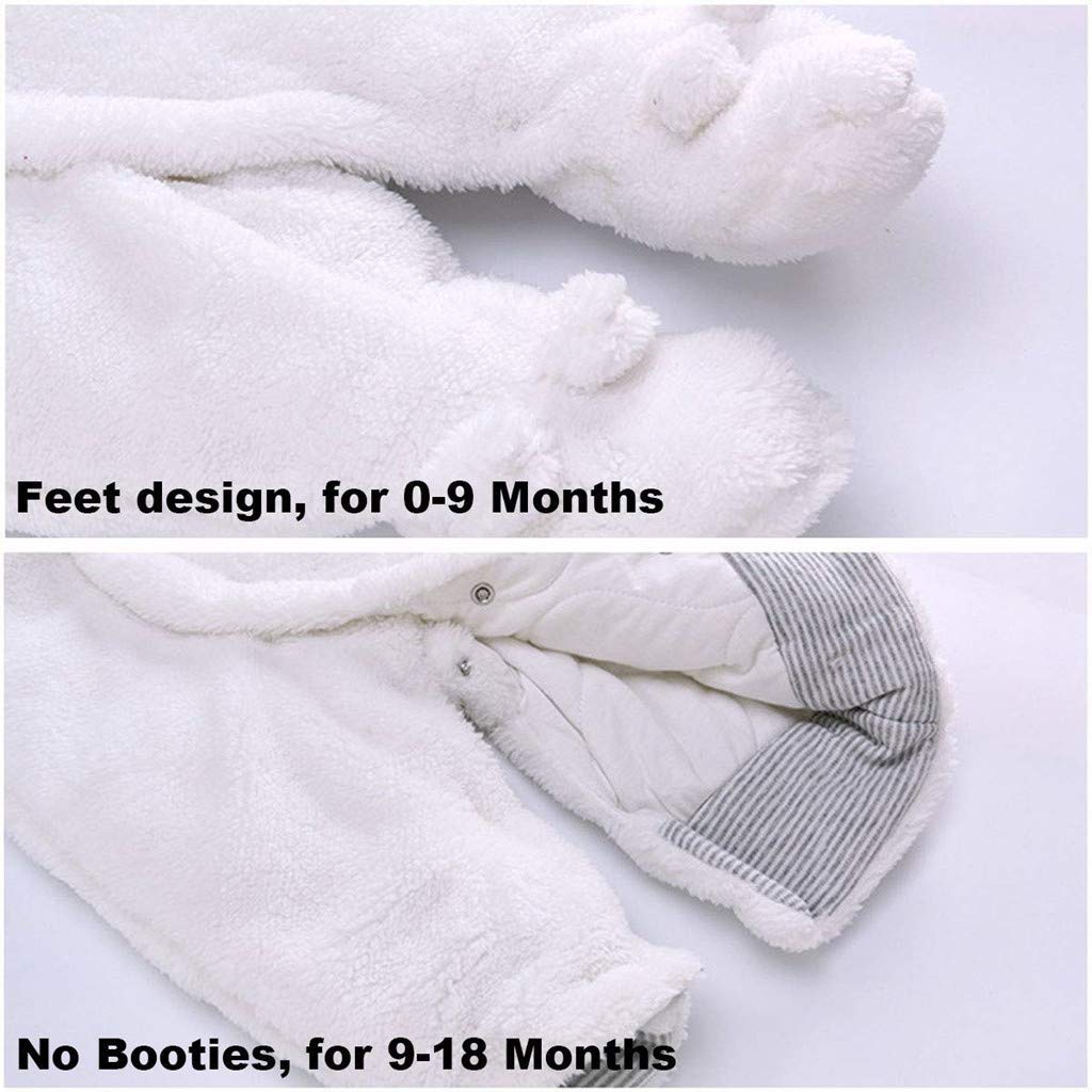 Baby Winter Schneeanzug Baby Strampler, Junge und Mädchen Einteiliger Anzug mit Kapuze, Kleinkind Oberbekleidung Schneeanzug Set Dick und Warm,Blau 3-6 Monate