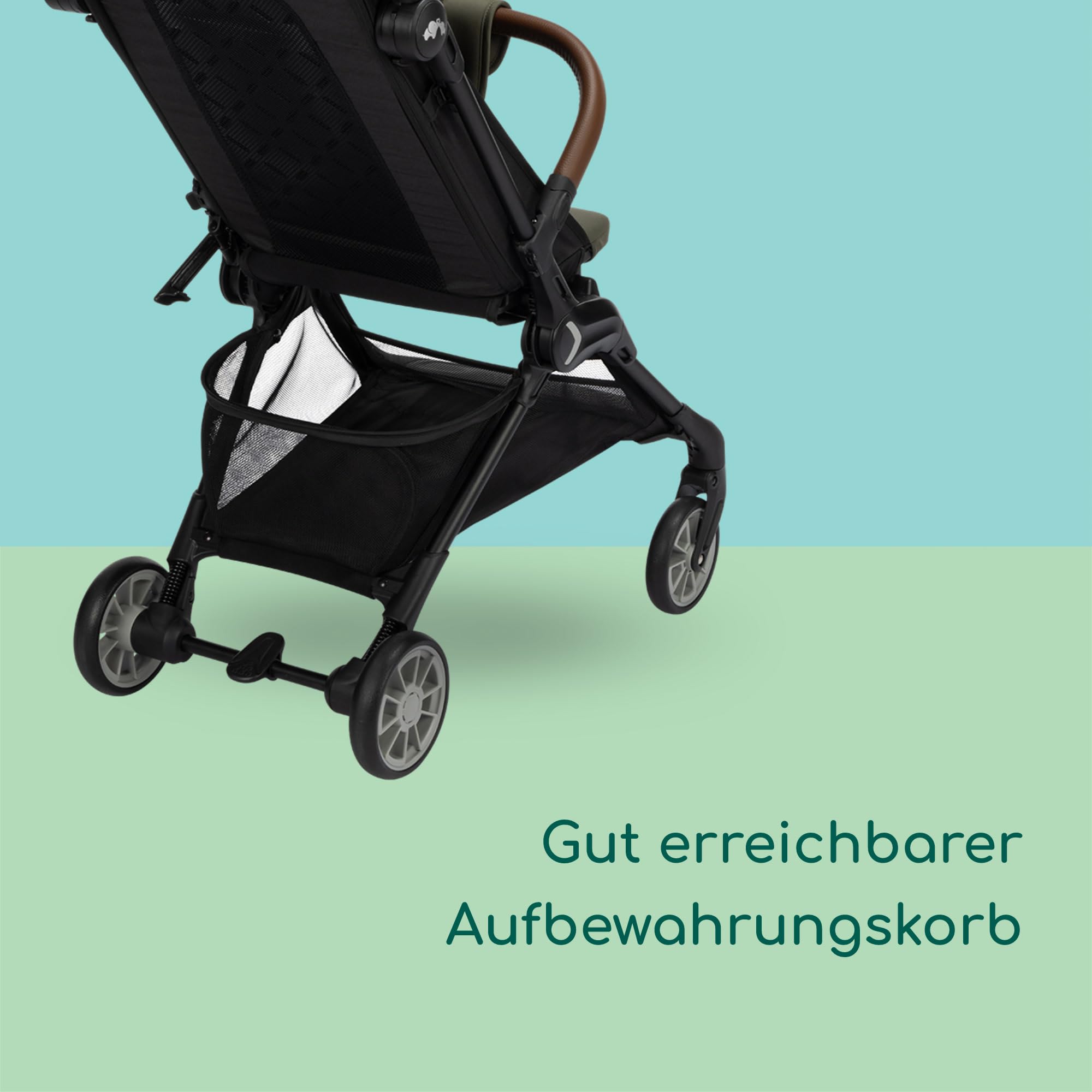 Bebeconfort Zephir, kompakter Baby Kinderwagen, 0–4 Jahre (bis zu 22 kg), leichter Reise Buggy (4,5 kg), in Kabinengröße, flacher und verstellbarer Sitz, Aufbewahrungskorb, Mineral Green