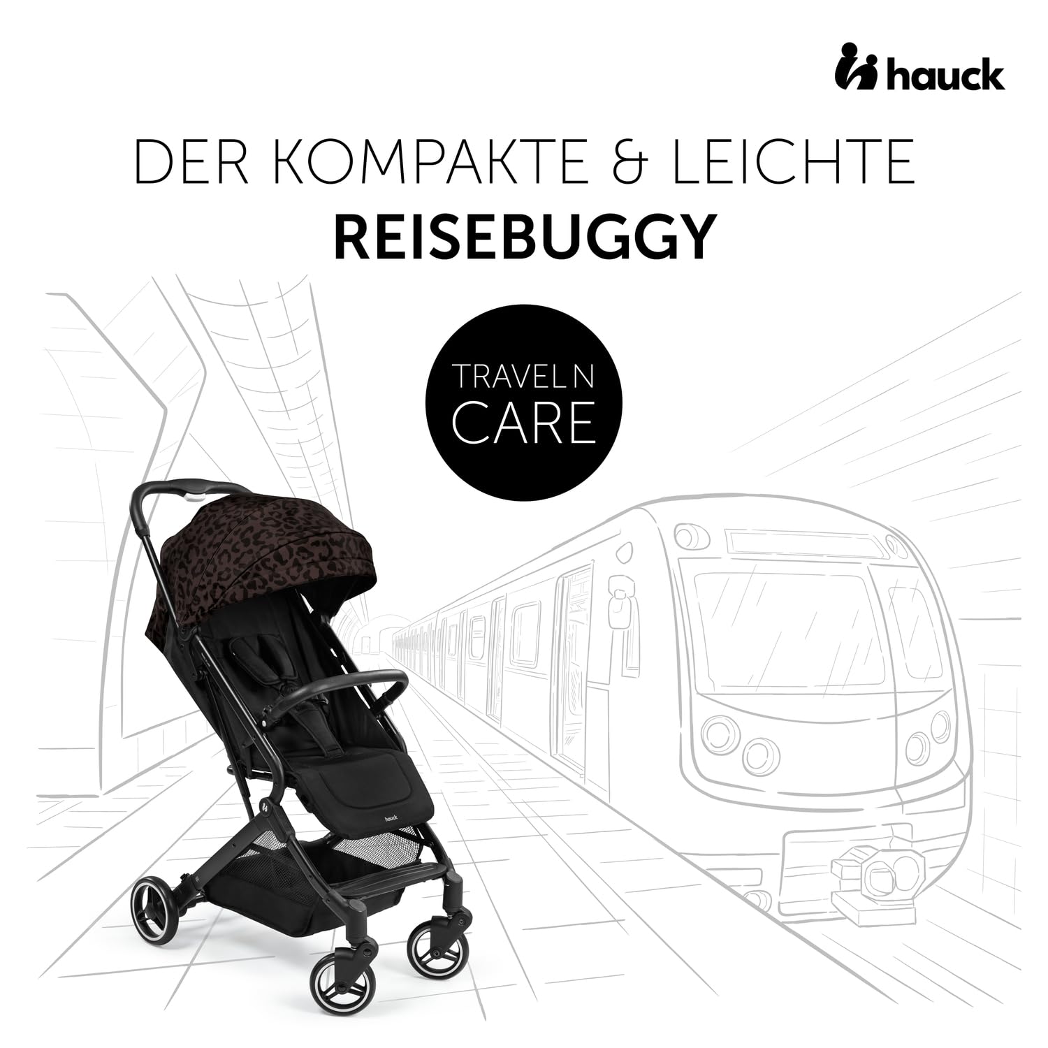 Hauck Travel N Care Dark Olive Kinderwagen – Leichter Reise Buggy für Kinder ab Geburt bis 22 kg mit Liegefunktion, kompakt und UPF 50+