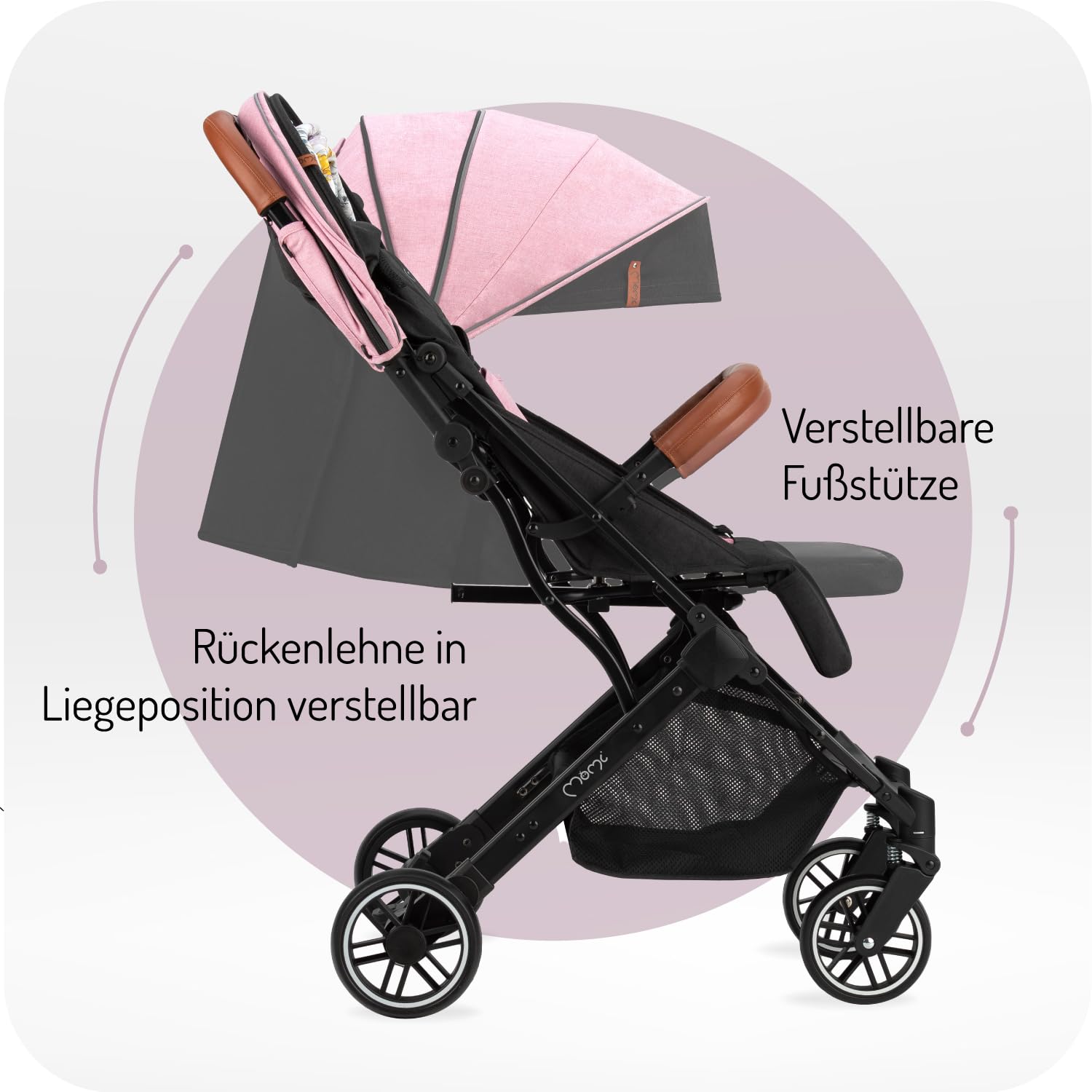 Kinderwagen MoMi ESTELLE ab 6 Monaten (bis 15 kg), klappbarer Kinderwagen mit 5-Punkt-SicherheitsgurtKinderwagen MoMi ESTELLE ab 6 Monaten (bis 15 kg), klappbarer Kinderwagen mit 5-Punkt-Sicherheitsgurt, Einkaufskorb mit Auflappfunktion , Teleskopzuggriff