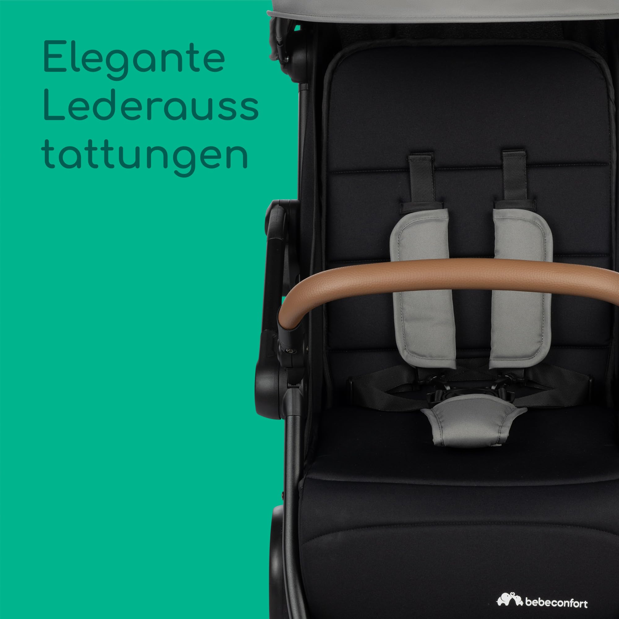 Bebeconfort Zephir, kompakter Baby Kinderwagen, 0–4 Jahre (bis zu 22 kg), leichter Reise Buggy (4,5 kg), in Kabinengröße, flacher und verstellbarer Sitz, Aufbewahrungskorb, Mineral Green