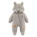 Baby Schneeanzüge Winter Overall mit Kapuze Fleece Strampler Mädchen Jungen Warm Outfits- Gr. 0-3 Monate (59 cm), Gelb