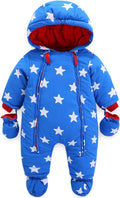 Baby Winter Overall Mit Kapuze Schneeanzüge mit Handschuhen und Füßlinge Mädchen Jungen Warm Kleidungsset