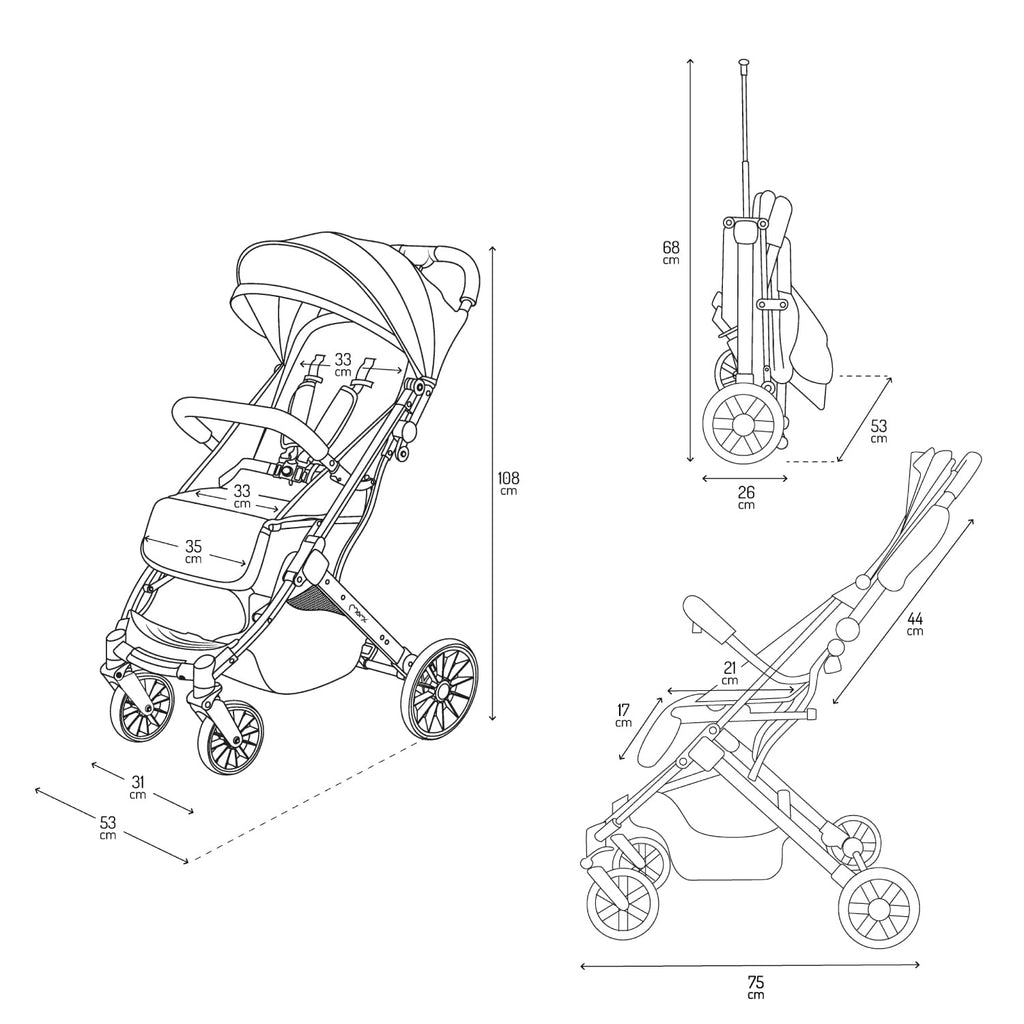Kinderwagen MoMi ESTELLE ab 6 Monaten (bis 15 kg), klappbarer Kinderwagen mit 5-Punkt-SicherheitsgurtKinderwagen MoMi ESTELLE ab 6 Monaten (bis 15 kg), klappbarer Kinderwagen mit 5-Punkt-Sicherheitsgurt, Einkaufskorb mit Auflappfunktion , Teleskopzuggriff