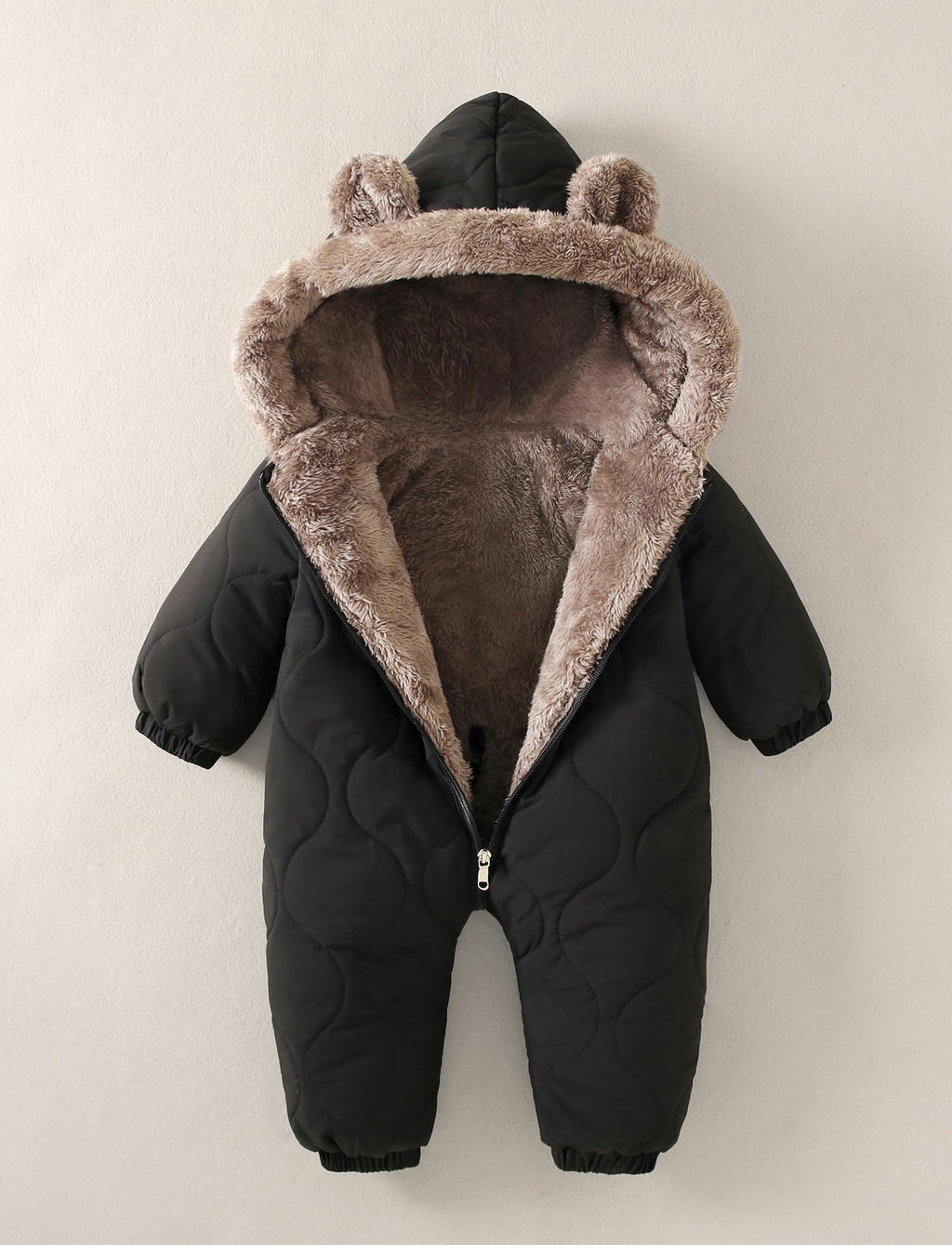 NEAWEALY Baby Winter Overall Mädchen Jungen Schneeanzüge Neugeborene Fleece Gefüttert Strampler Warmer Jumpsuit mit Kapuze