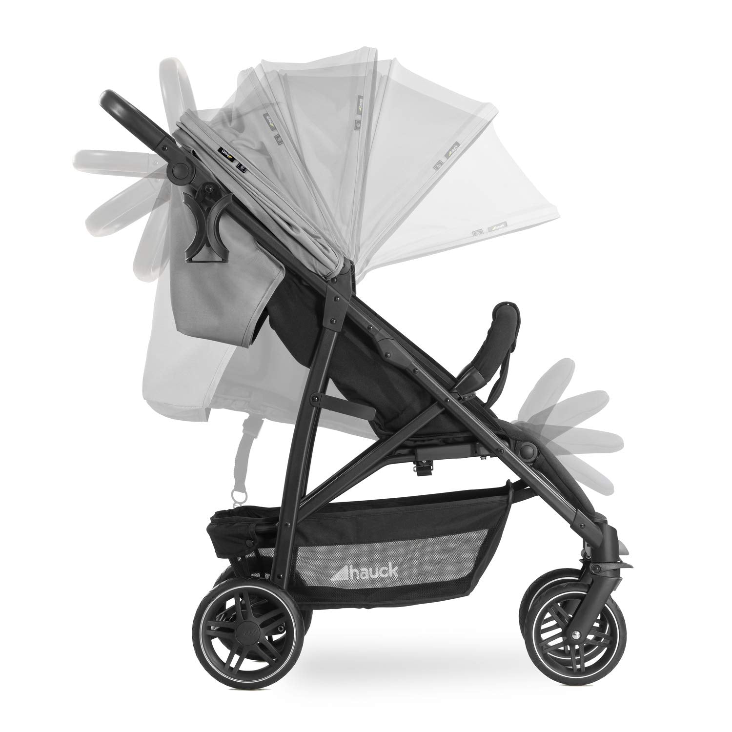 Hauck Rapid 4R Plus Buggy - Kinderwagen mit XL Sonnendach UPF 50+, 25 kg Belastung, schnell klappbar, höhenverstellbar, Getränkehalter, Liegeposition, großem Einkaufskorb
