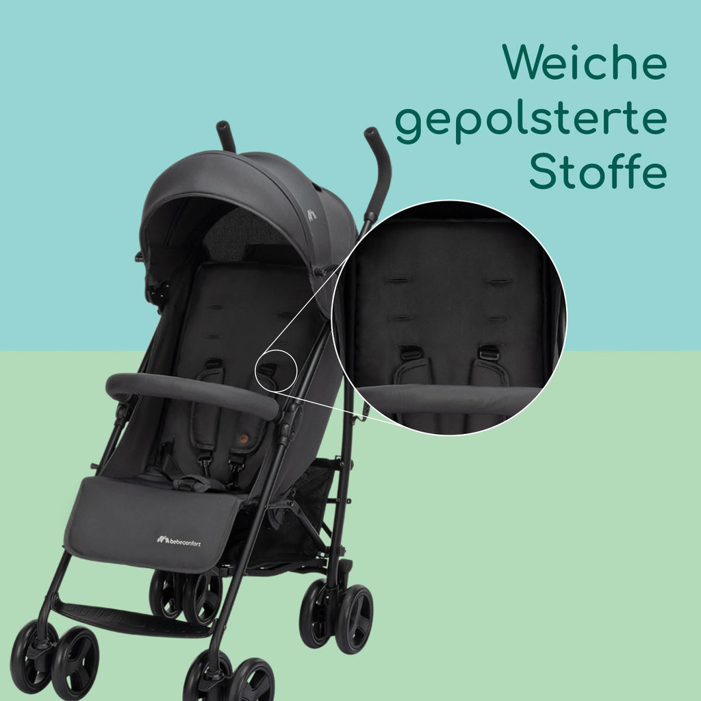 Bebeconfort Rainbow, Kinderwagen, Kompakt und Wendig, 6 Monaten bis 4 Jahre, bis zu 22 kg, Mineral Graphite