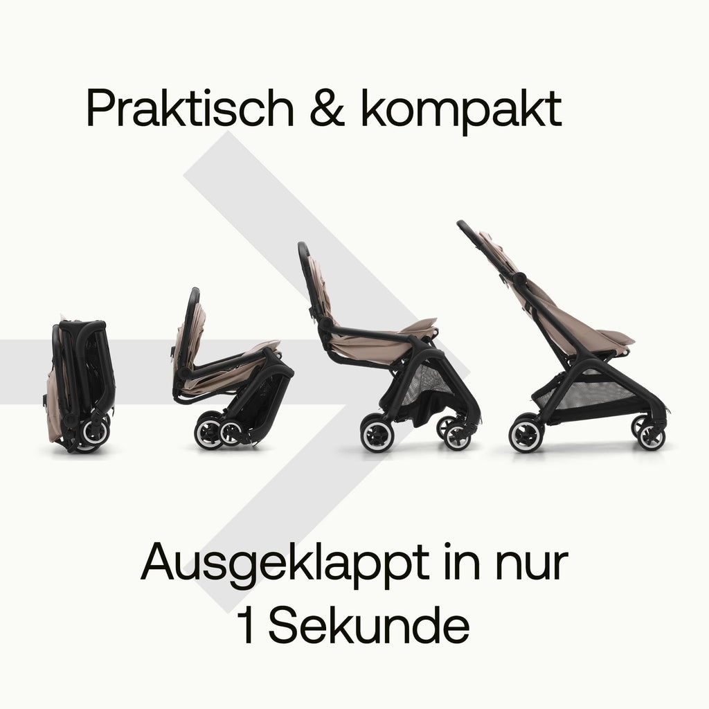 Bugaboo Butterfly ultrakompakter Reise-Kinderwagen, klein & leicht, einhändig faltbar und einfach zu lenken, ergonomischer City-Buggy für Babys ab 6 Monaten, mit viel Stauraum, Forest Green
