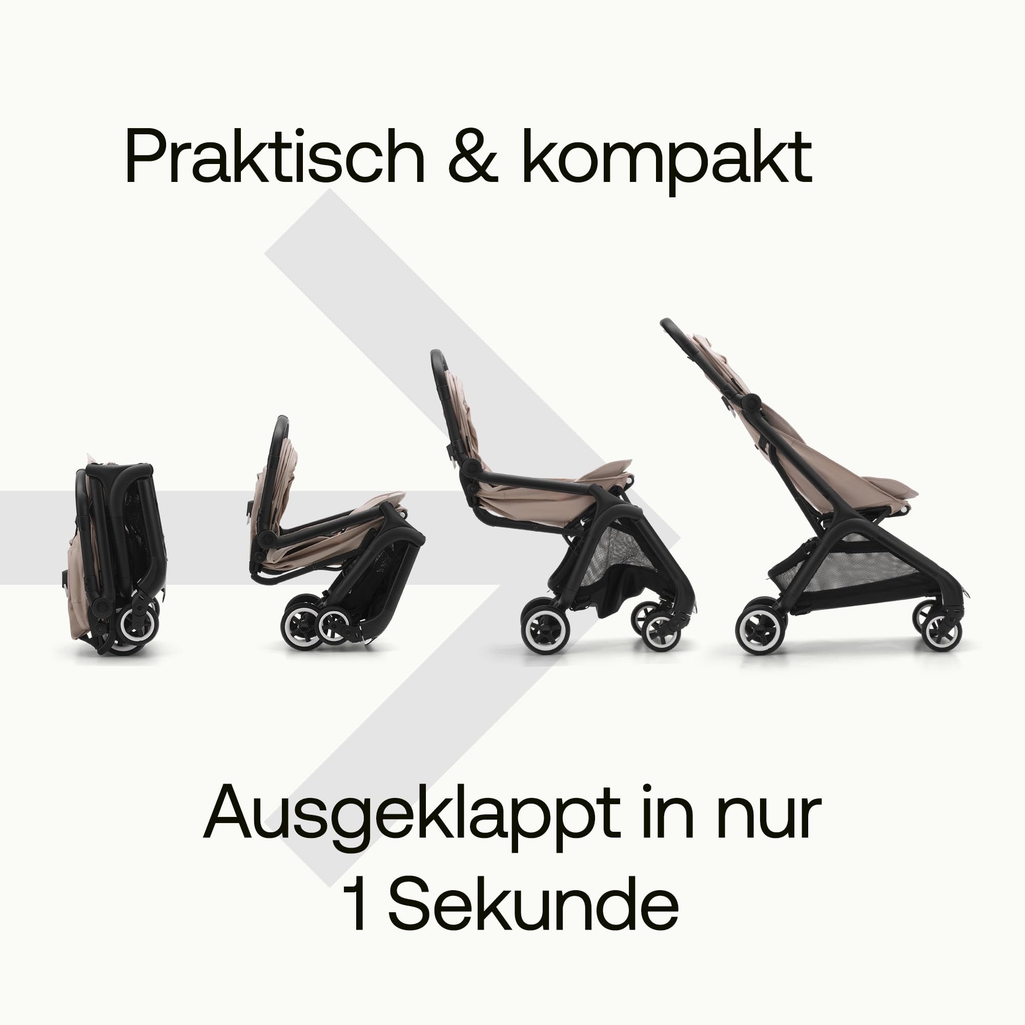Bugaboo Butterfly ultrakompakter Reise-Kinderwagen, klein & leicht, einhändig faltbar und einfach zu lenken, ergonomischer City-Buggy für Babys ab 6 Monaten, mit viel Stauraum, Forest Green