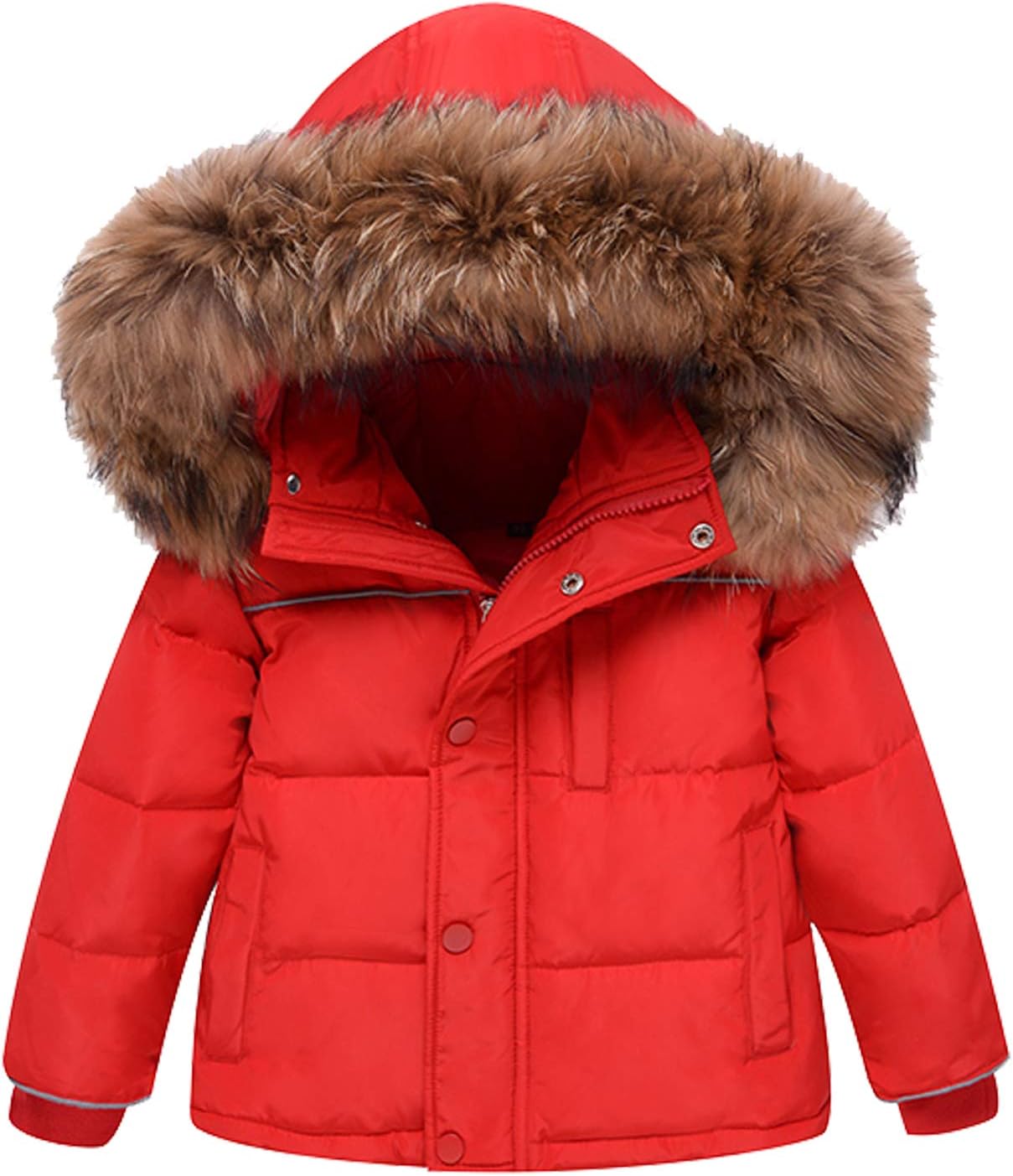 amropi Skianzug Mädchen Kinder Schneeanzug Daunenjacke mit Kaputze + Skihose 2tlg Bekleidungsset Winteranzug für 1-5 Jahre