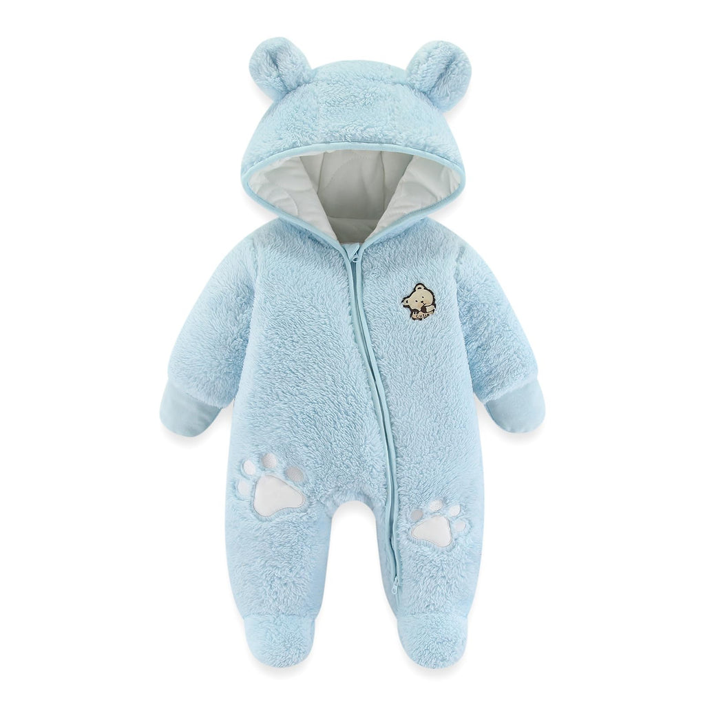 Baby Schneeanzüge Winter Overall mit Kapuze Fleece Strampler Mädchen Jungen Warm Outfits- Gr. 0-3 Monate (59 cm), Gelb