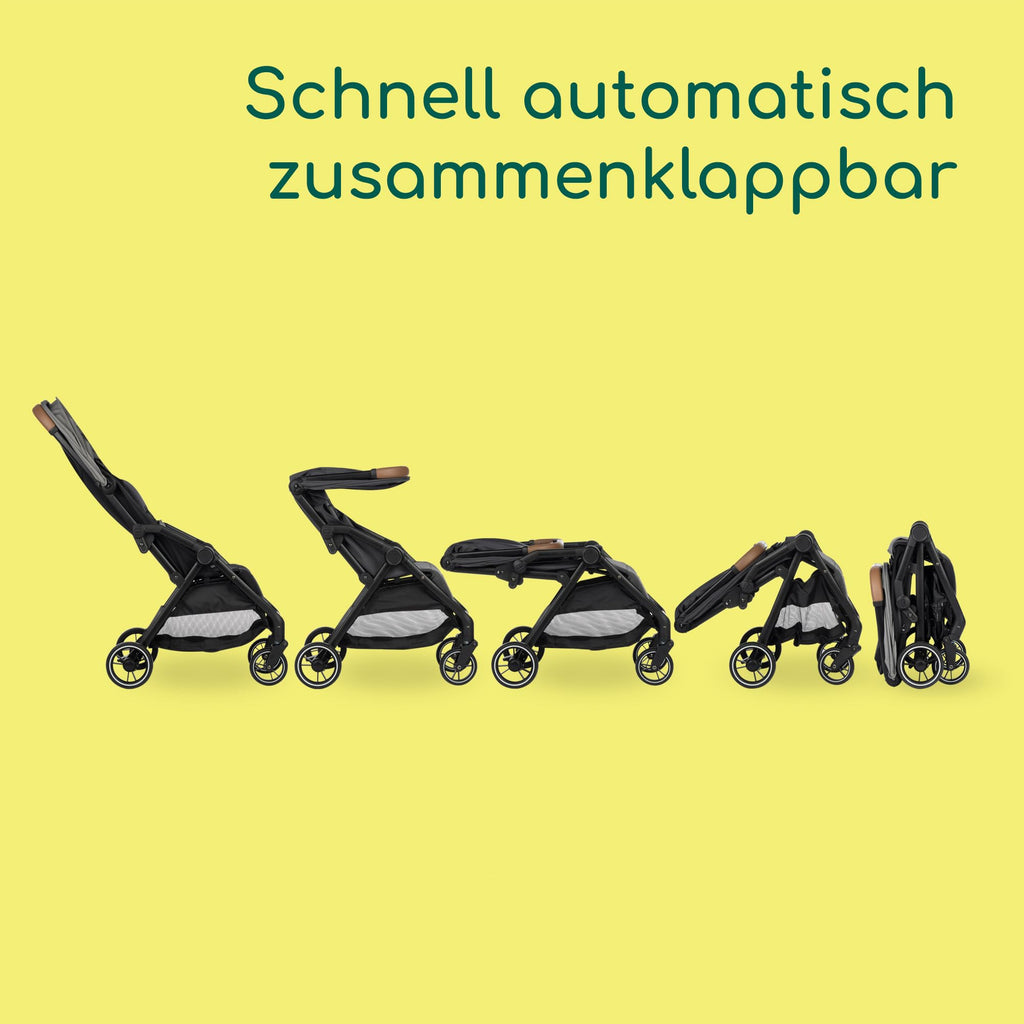 Bebeconfort Zephir, kompakter Baby Kinderwagen, 0–4 Jahre (bis zu 22 kg), leichter Reise Buggy (4,5 kg), in Kabinengröße, flacher und verstellbarer Sitz, Aufbewahrungskorb, Mineral Green