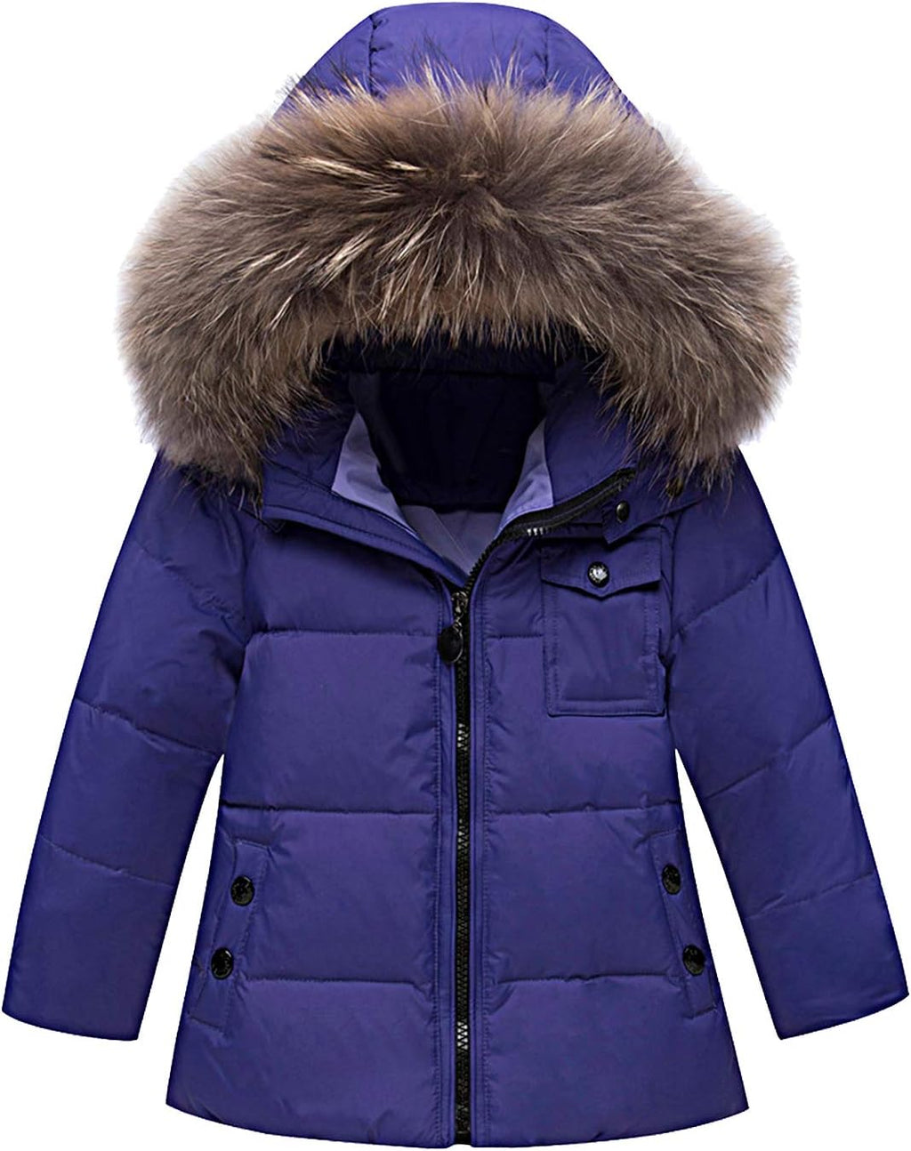 amropi Skianzug Mädchen Kinder Schneeanzug Daunenjacke mit Kaputze + Skihose 2tlg Bekleidungsset Winteranzug für 1-5 Jahre