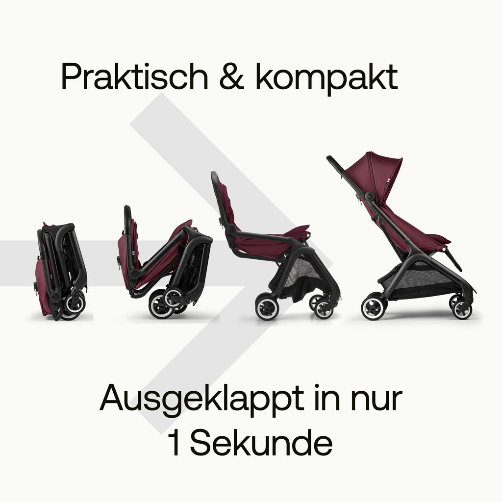 Bugaboo Butterfly ultrakompakter Reise-Kinderwagen, klein & leicht, einhändig faltbar und einfach zu lenken, ergonomischer City-Buggy für Babys ab 6 Monaten, mit viel Stauraum, Forest Green