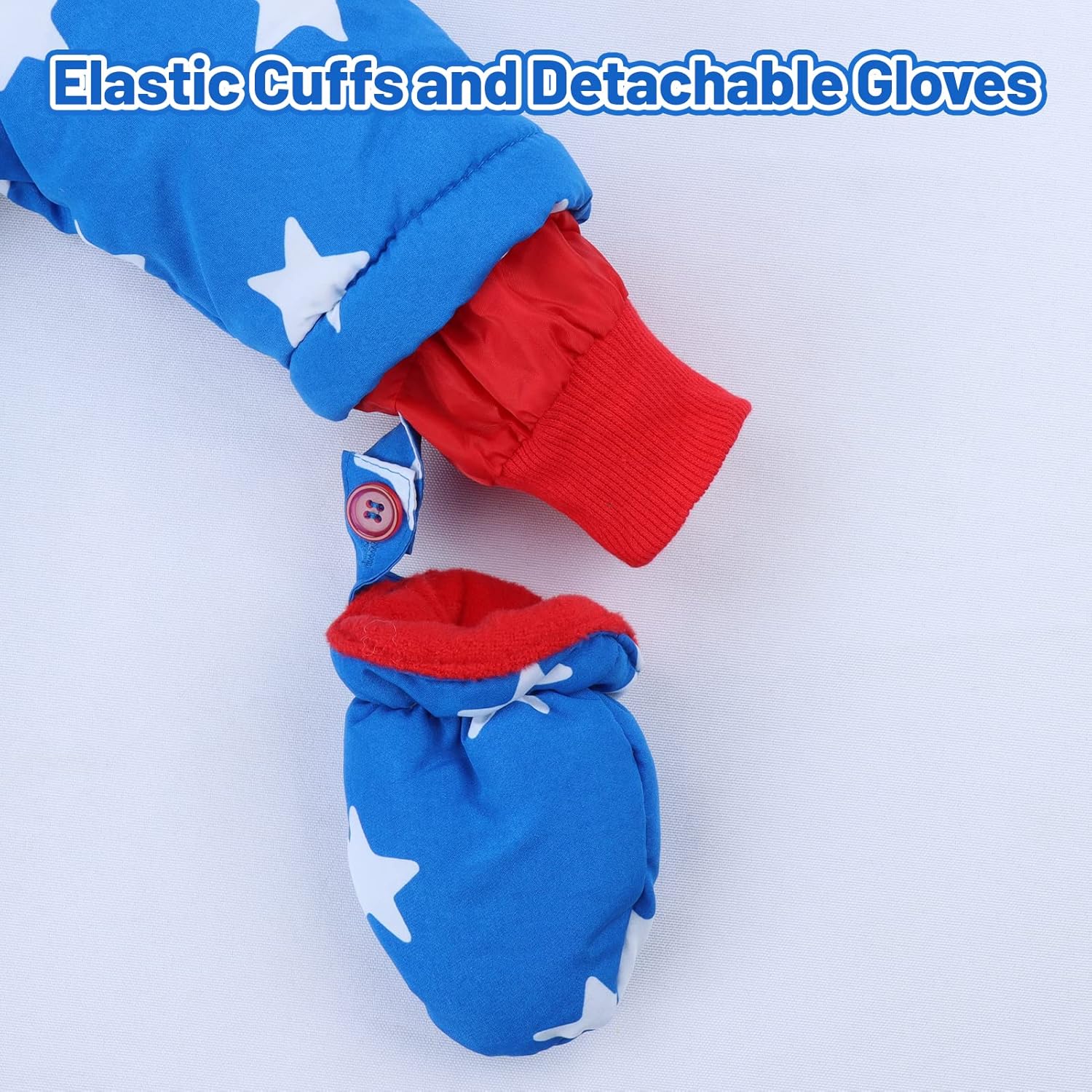 Baby Winter Overall Mit Kapuze Schneeanzüge mit Handschuhen und Füßlinge Mädchen Jungen Warm Kleidungsset