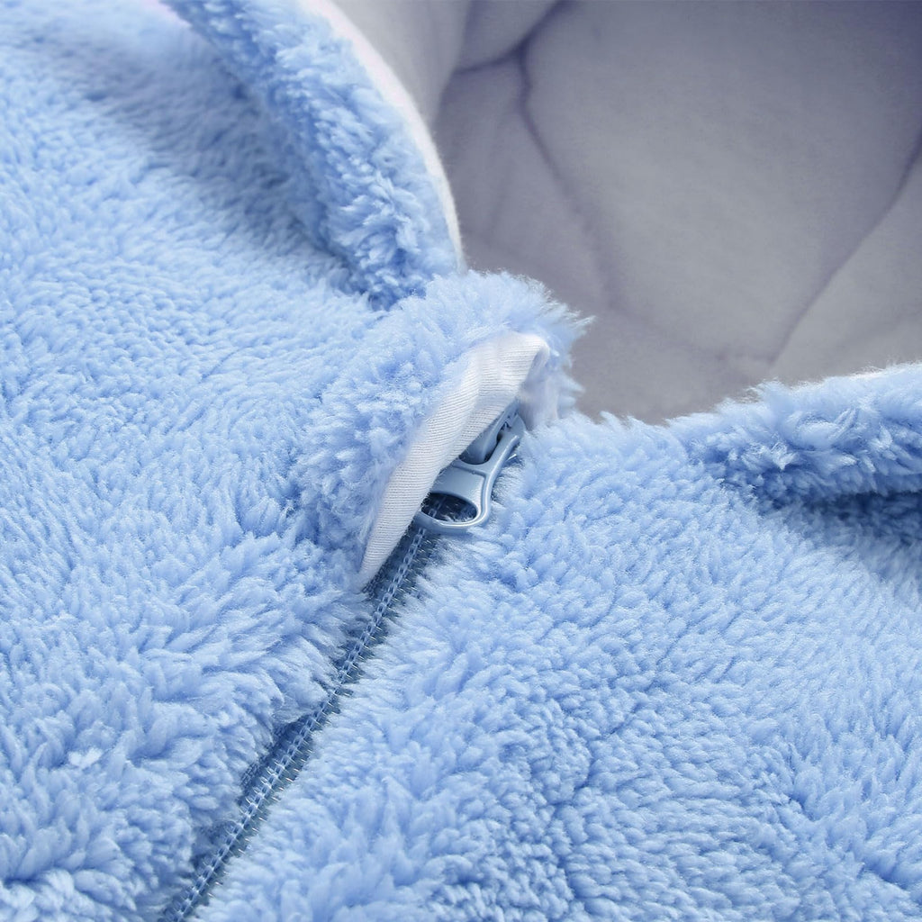 Baby Winter Schneeanzug Baby Strampler, Junge und Mädchen Einteiliger Anzug mit Kapuze, Kleinkind Oberbekleidung Schneeanzug Set Dick und Warm,Blau 3-6 Monate