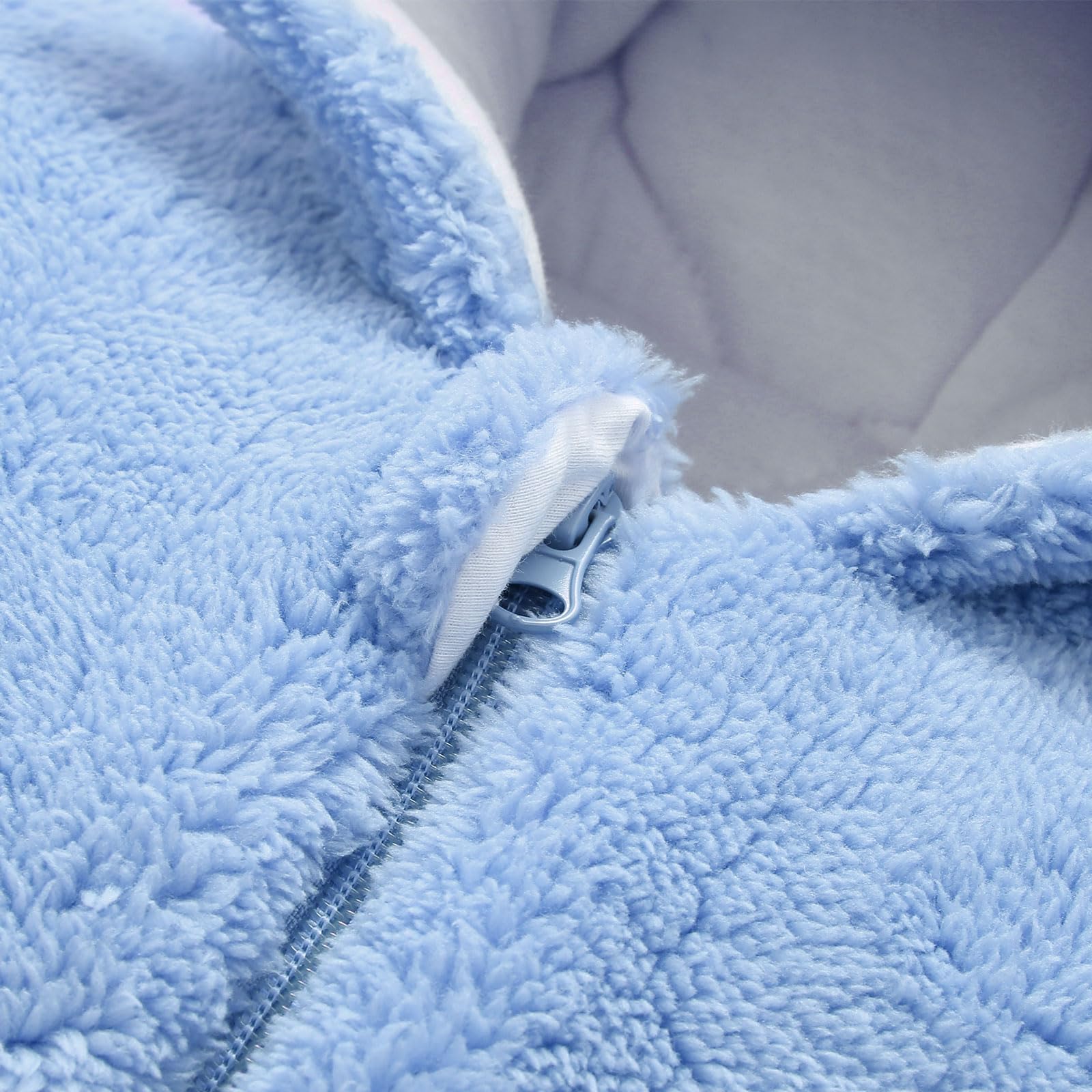 Baby Winter Schneeanzug Baby Strampler, Junge und Mädchen Einteiliger Anzug mit Kapuze, Kleinkind Oberbekleidung Schneeanzug Set Dick und Warm,Blau 3-6 Monate