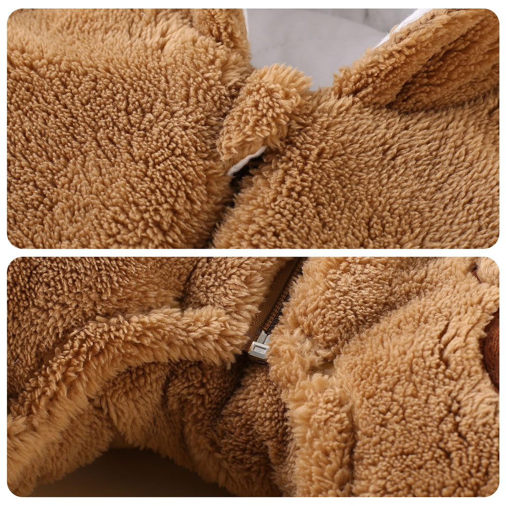 Baby Winter Schneeanzug Baby Strampler, Junge und Mädchen Einteiliger Anzug mit Kapuze, Kleinkind Oberbekleidung Schneeanzug Set Dick und Warm,Blau 3-6 Monate