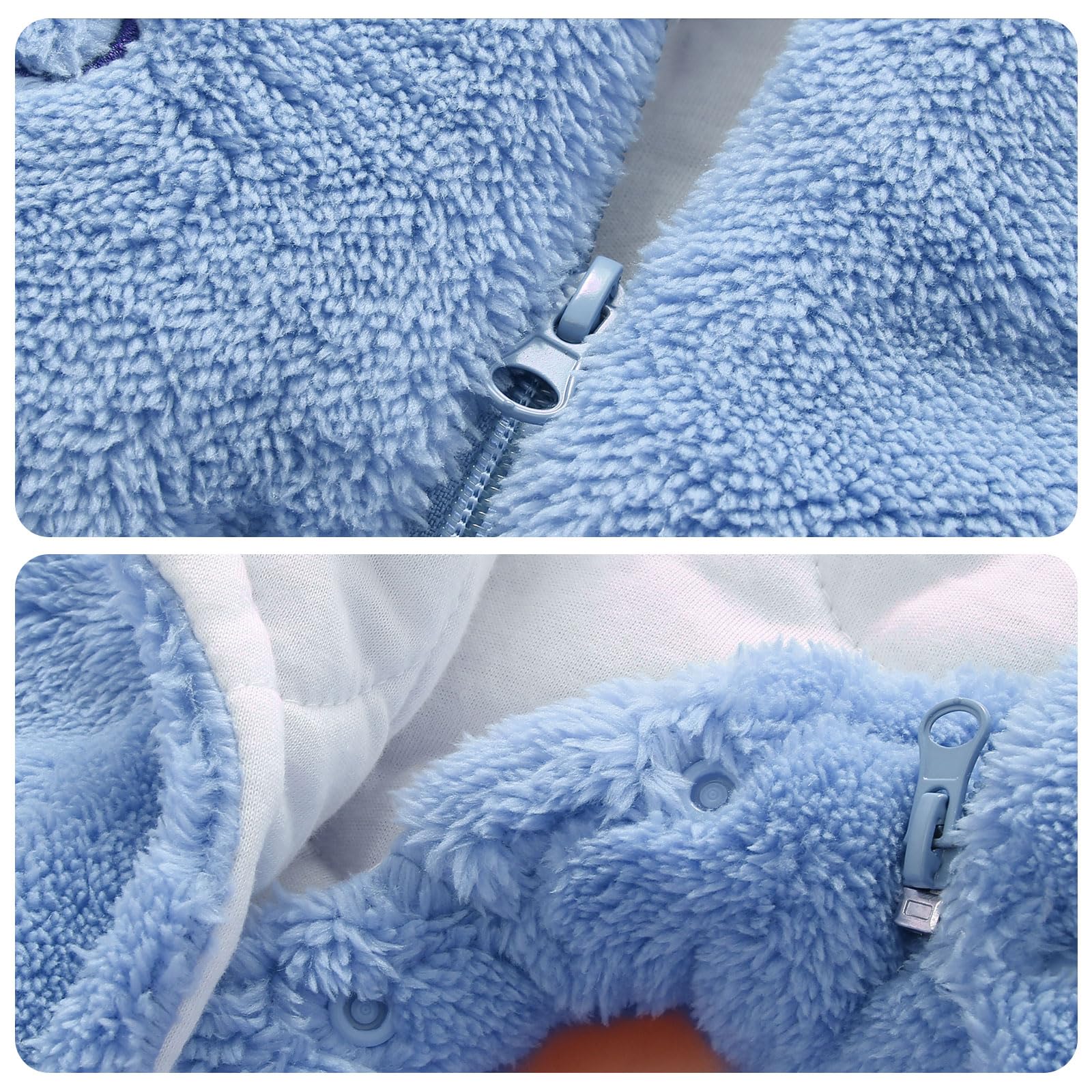 Baby Winter Schneeanzug Baby Strampler, Junge und Mädchen Einteiliger Anzug mit Kapuze, Kleinkind Oberbekleidung Schneeanzug Set Dick und Warm,Blau 3-6 Monate