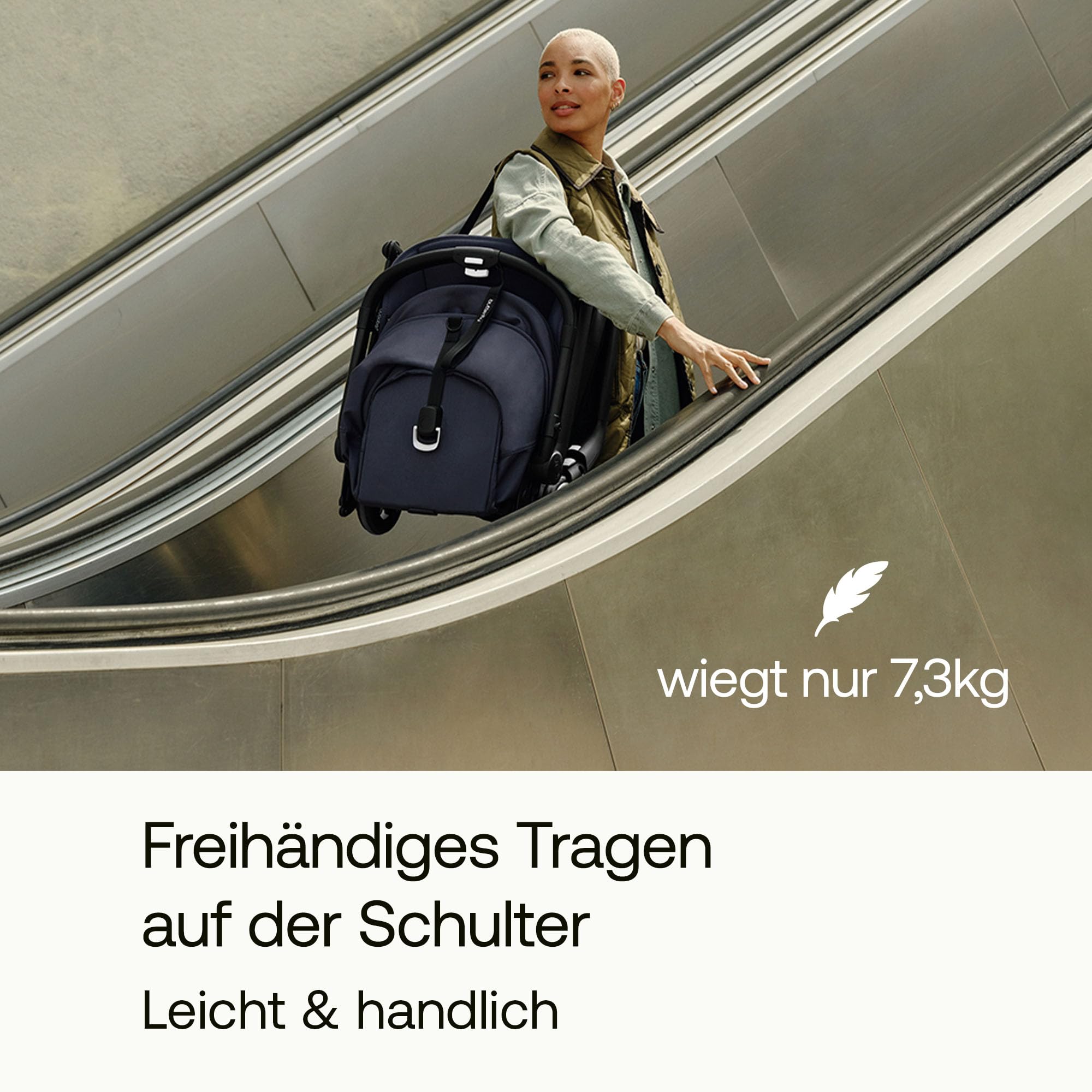 Bugaboo Butterfly ultrakompakter Reise-Kinderwagen, klein & leicht, einhändig faltbar und einfach zu lenken, ergonomischer City-Buggy für Babys ab 6 Monaten, mit viel Stauraum, Forest Green